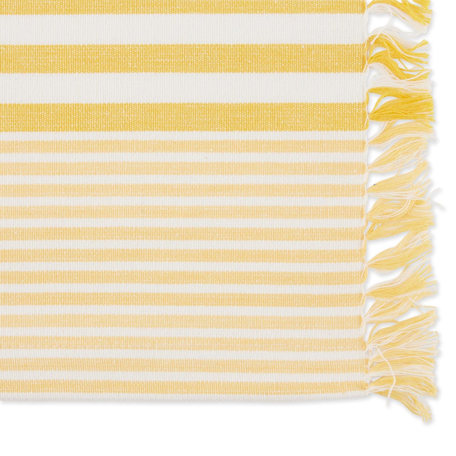 DII&#xAE; Deep Yellow Stripes With Fringe Placemats, 6ct.