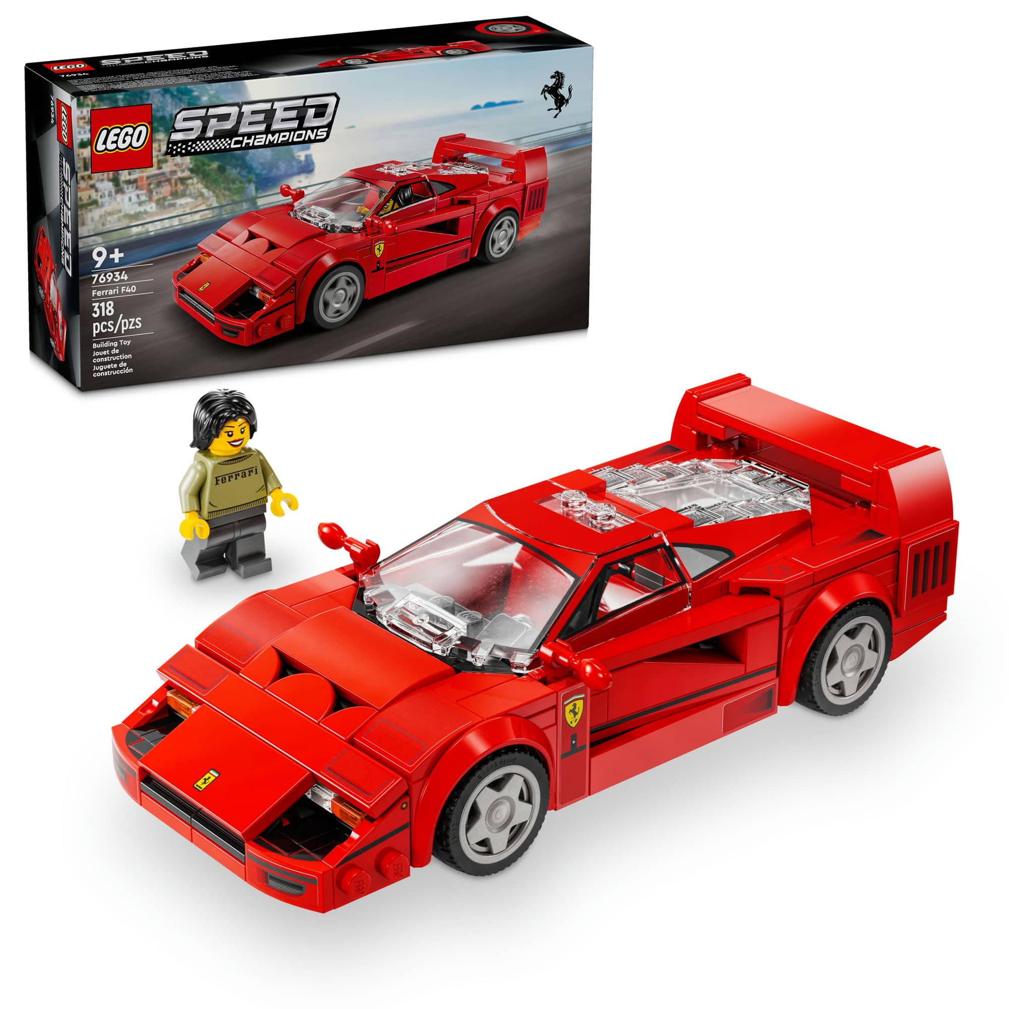LEGO® Speed Champions Ferrari F40 Supercar Vehicle Toy 76934