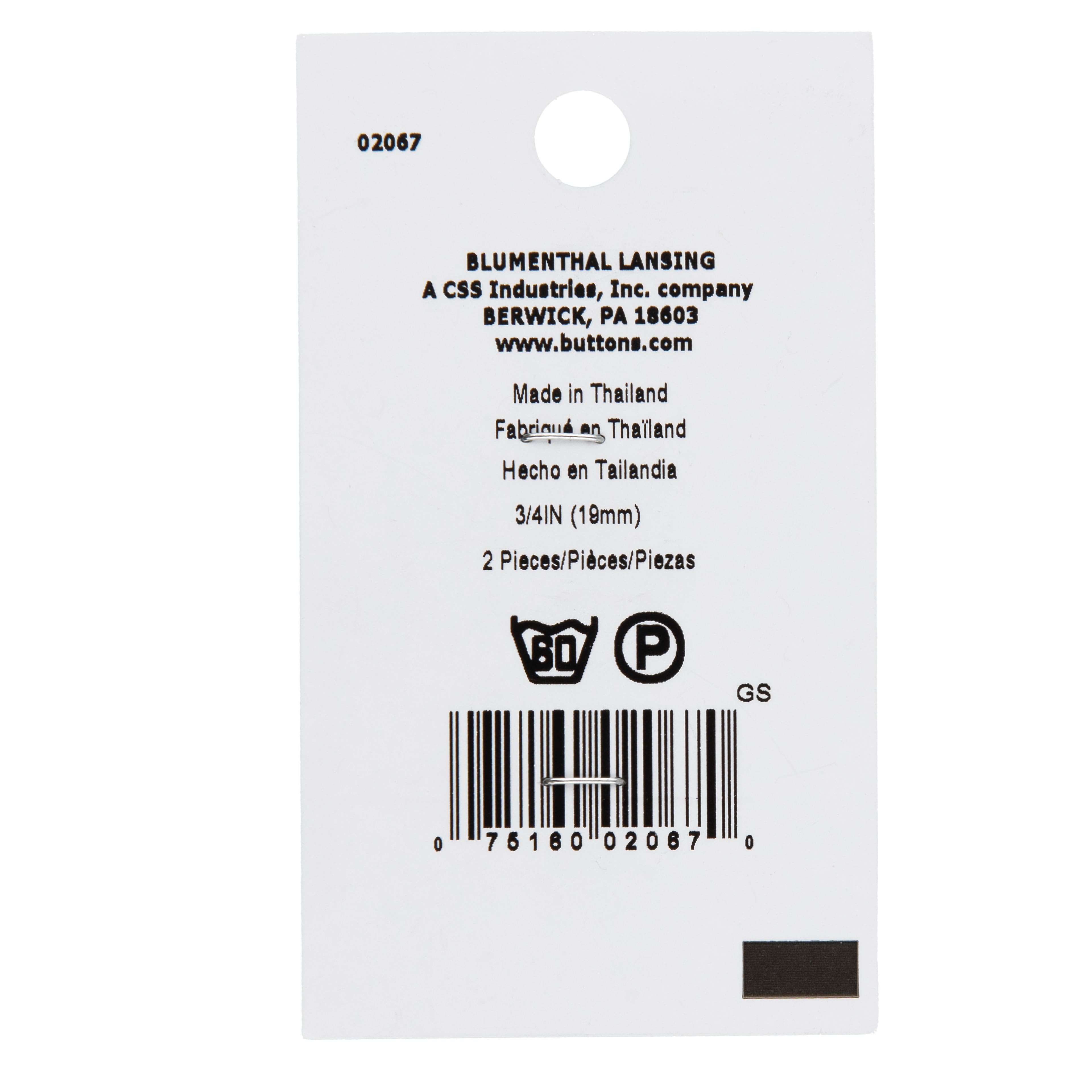 LaMode 3/4" Black Domed Shank Buttons, 2ct.