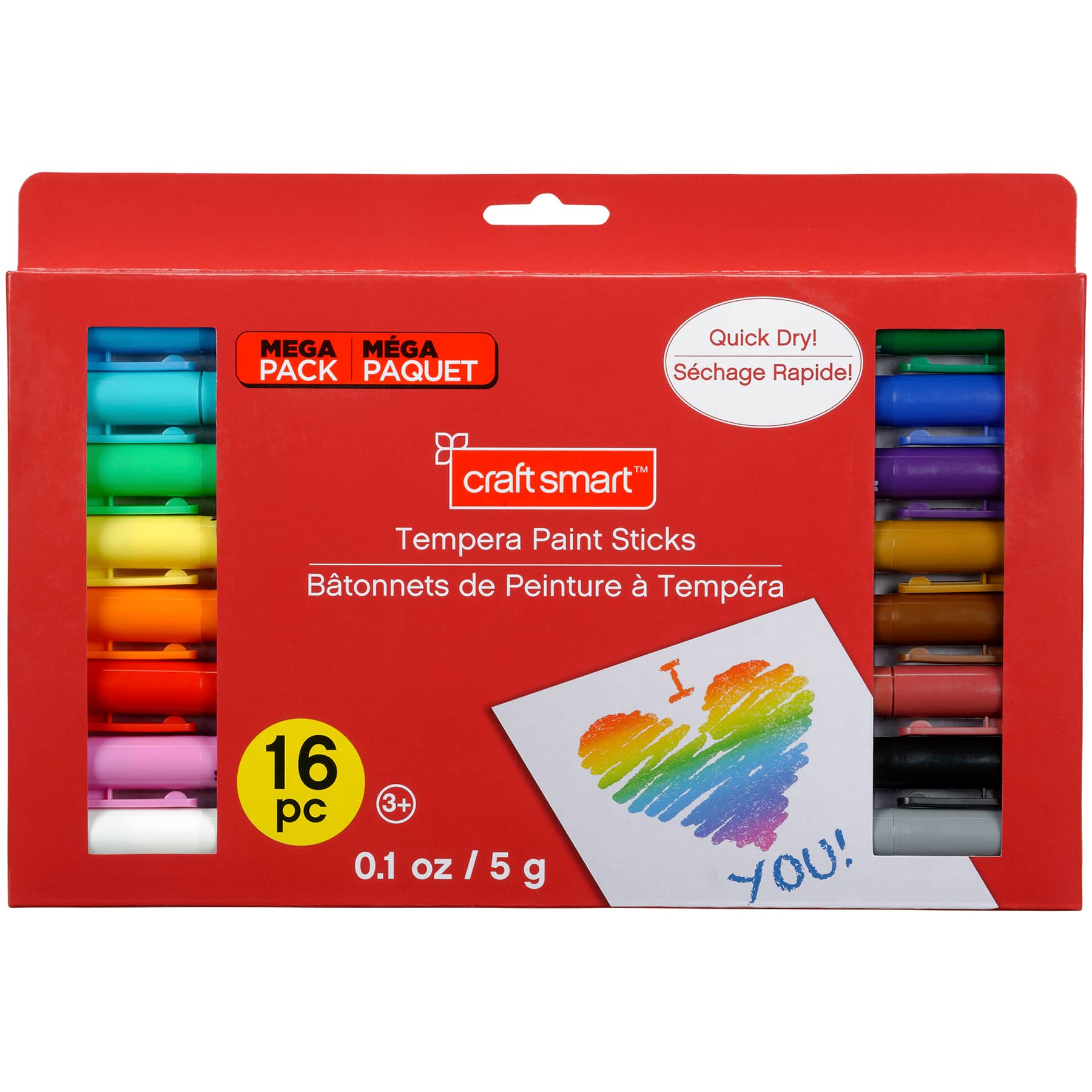 J MARK Solid Tempera Paint Sticks - Including Painting Book and Stencils,  Set of Paint Sticks for Kids Washable- Tempera Sticks