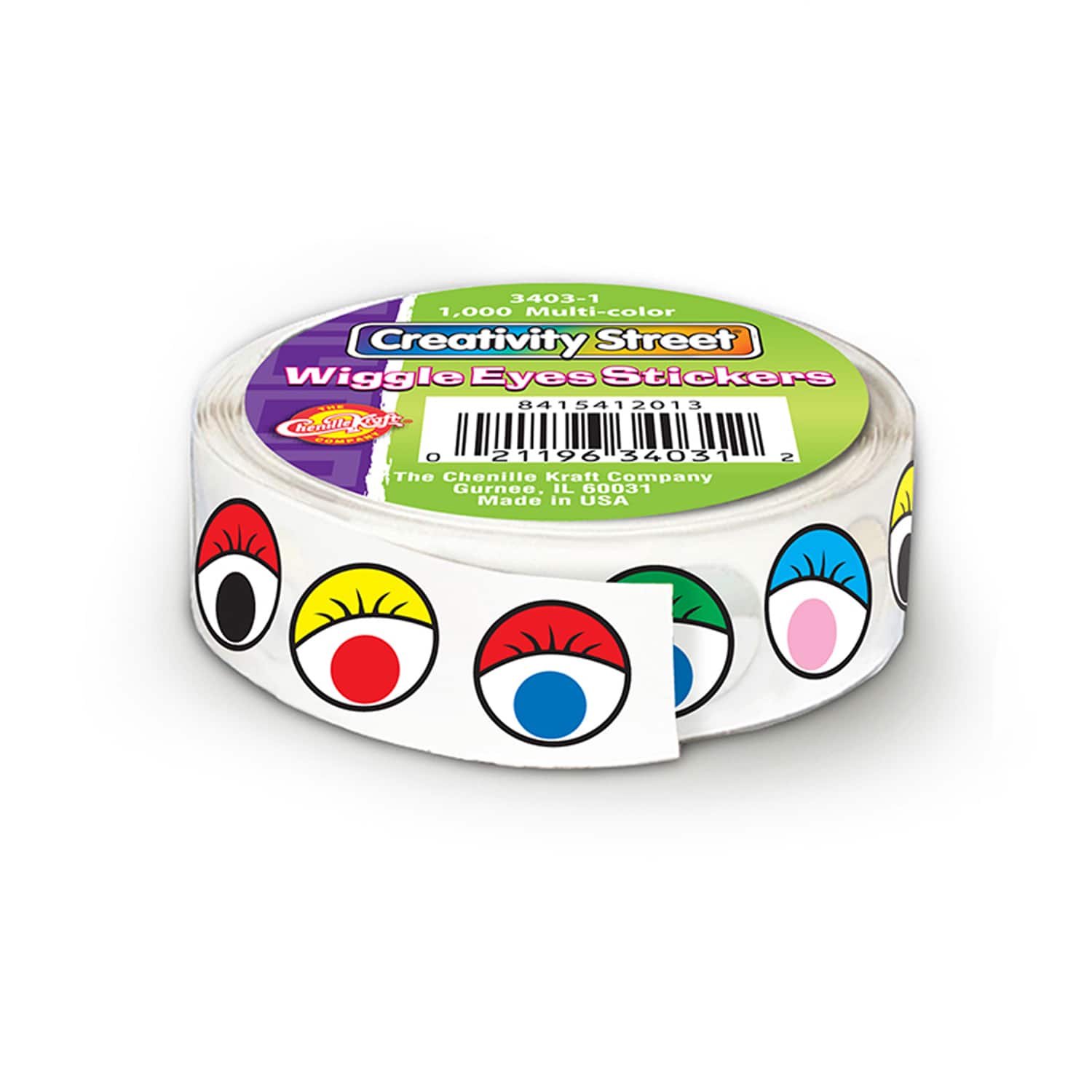 12 Packs: 1,000 ct. (12,000 total) Creativity Street® Multicolor Wiggle Eye Stickers