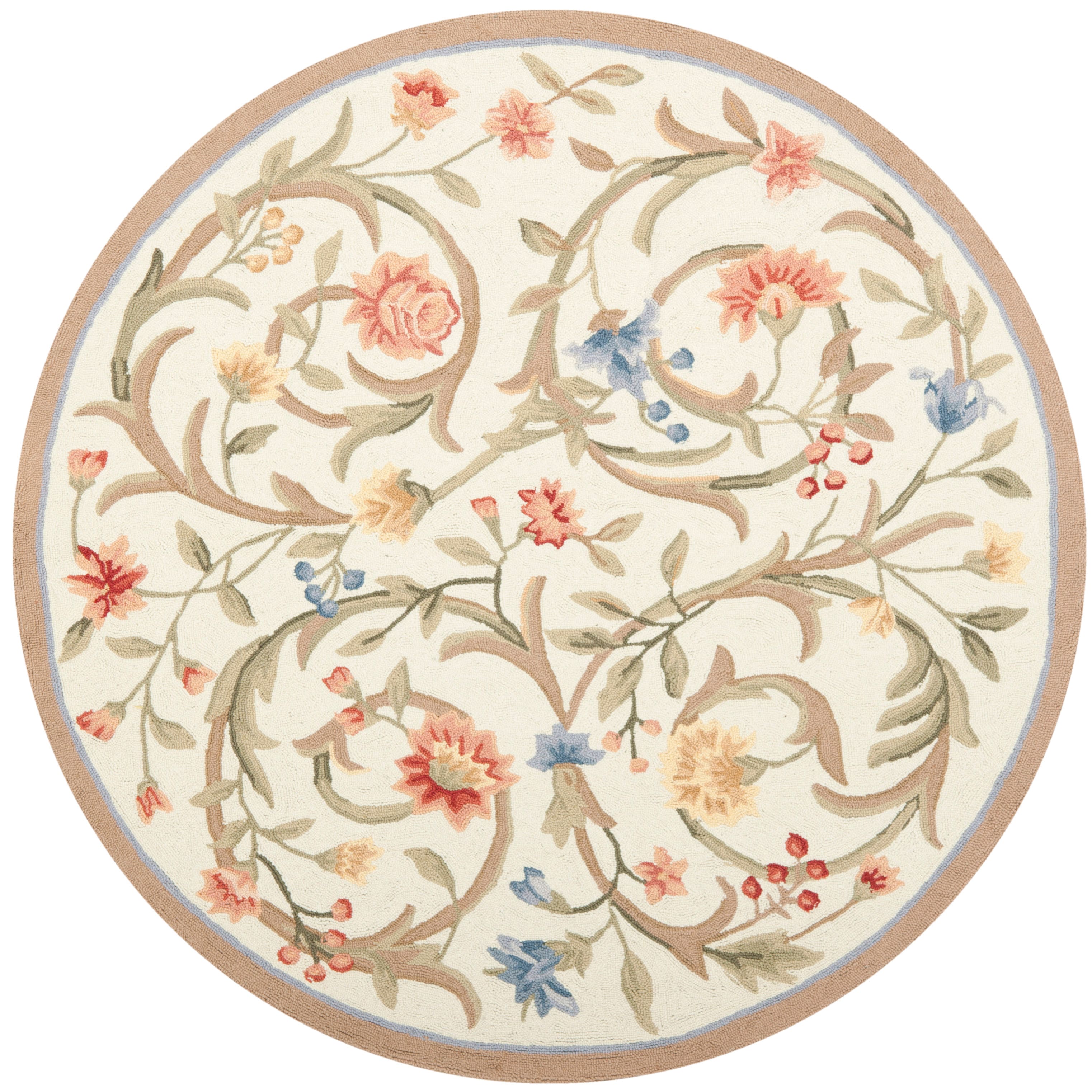 Chelsea Swirled Vine 4&#x27; X 4&#x27; Round Area Rug