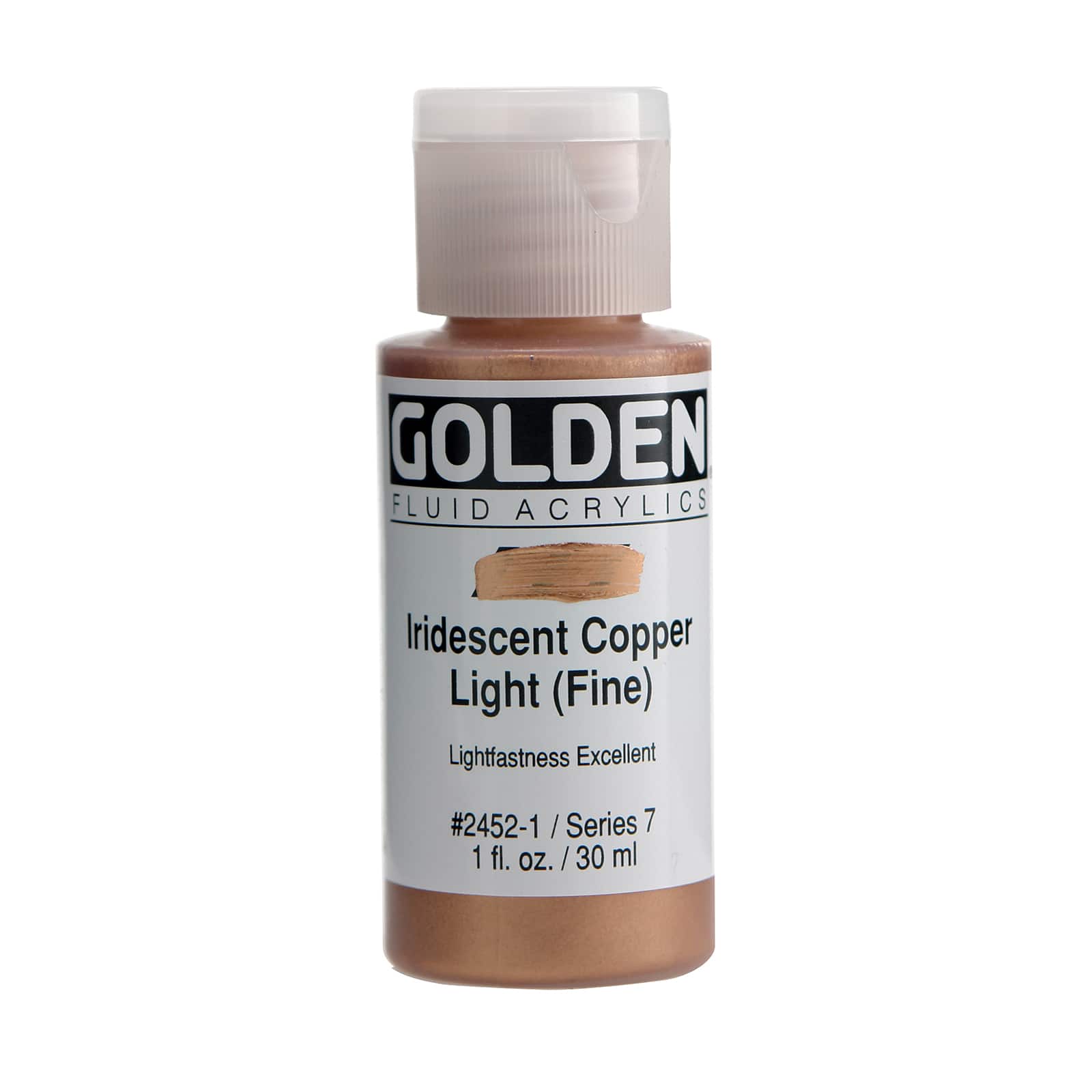 Golden Iridescent Fluid Acrylics, 1 oz Paint in Iridescent Copper Light (Fine)