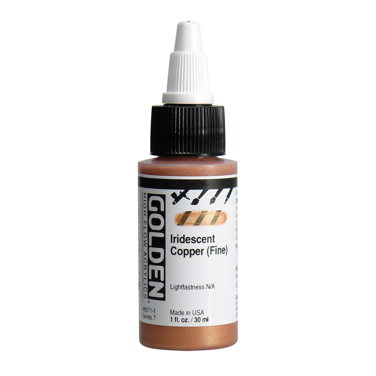 Golden High Flow Acrylics, 1 oz Paint in Iridescent Copper (Fine)