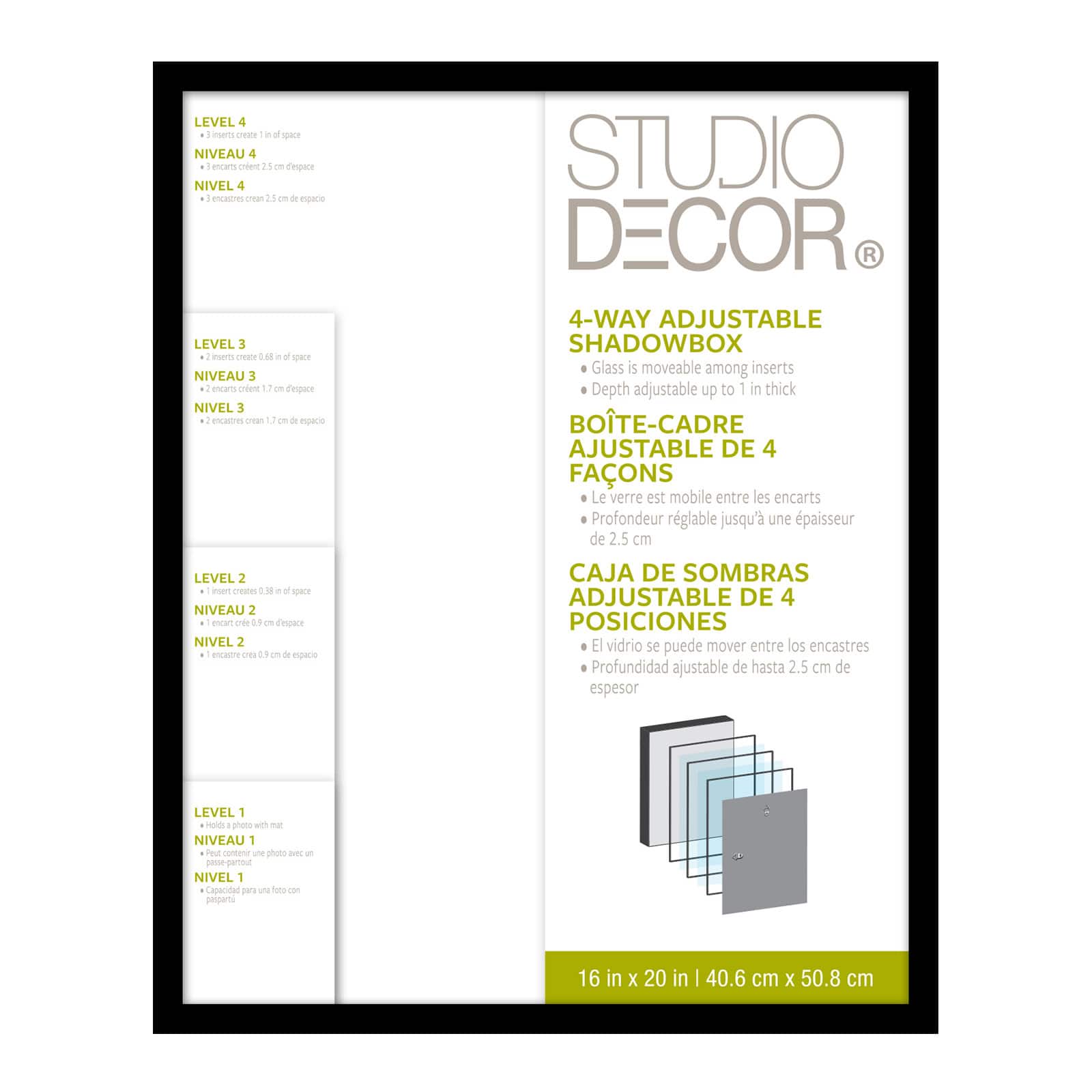 Black Adjustable-Depth Shadow Box by Studio Décor®