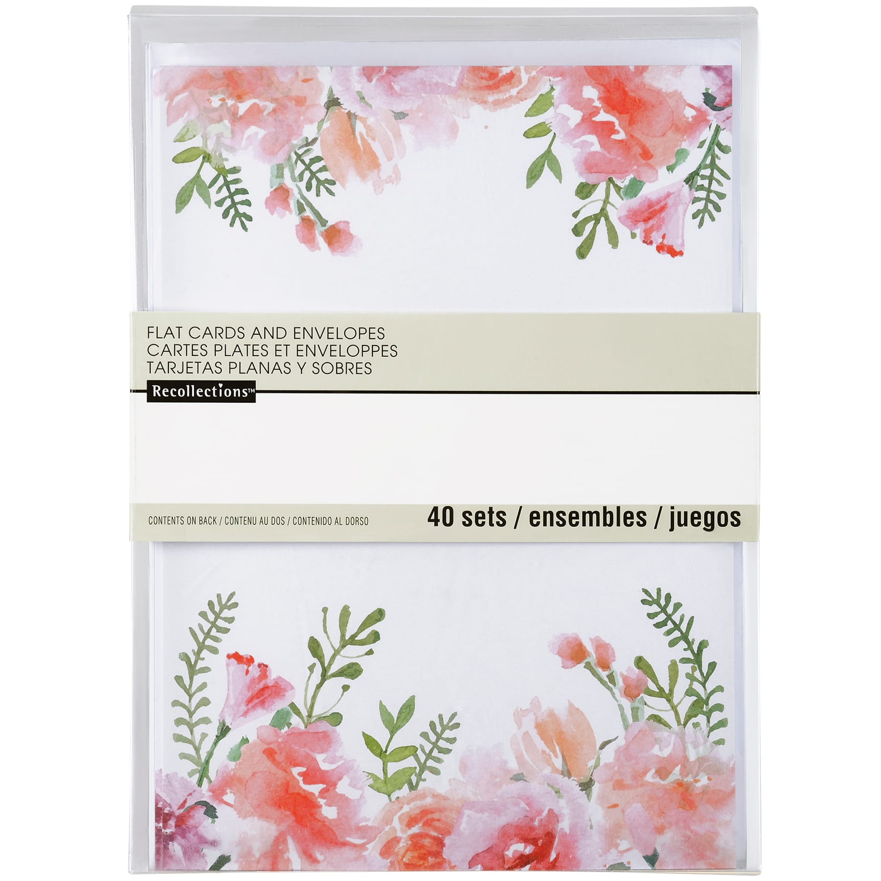 12 Packs: 40 ct. (480 total) Floral Flat Cards &#x26; Envelopes by Recollections&#x2122;, 5&#x22; x 7&#x22;