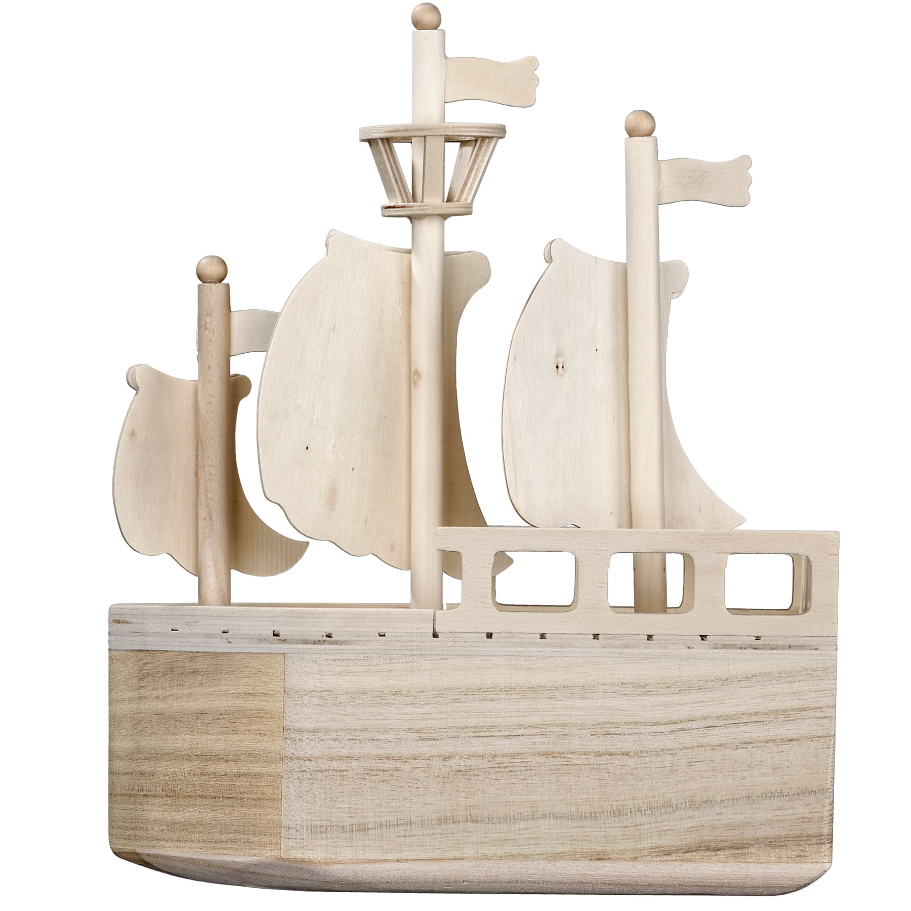 8 Pack: 11&#x22; Pirate Ship Wooden Birdhouse by Make Market&#xAE;