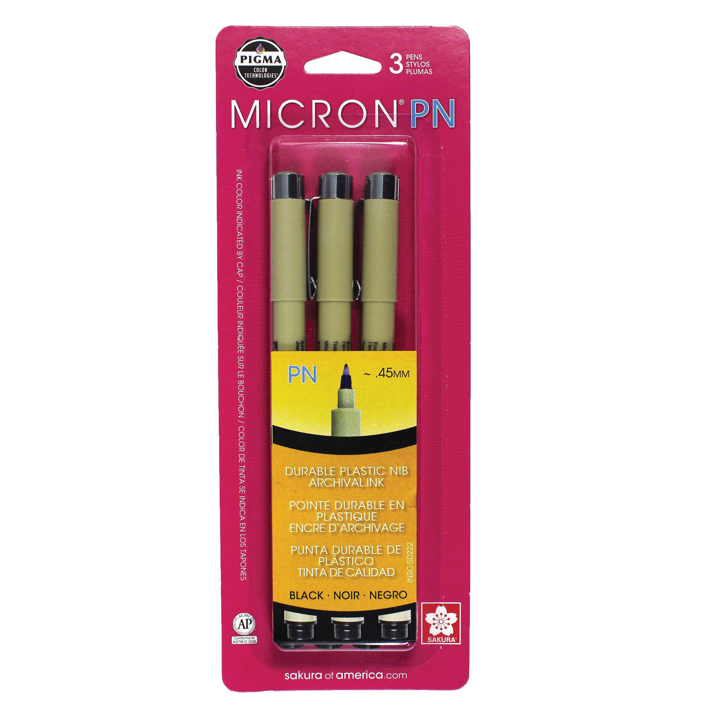 Pigma® Micron™ Durable Plastic Nib Black Pens, |