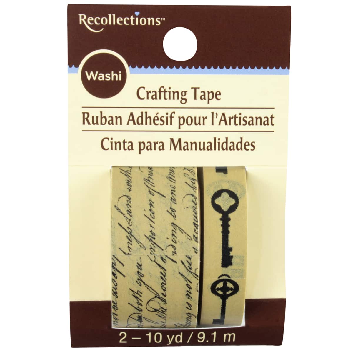 Recollections Washi Tape, Script & Keys in Black | Michaels