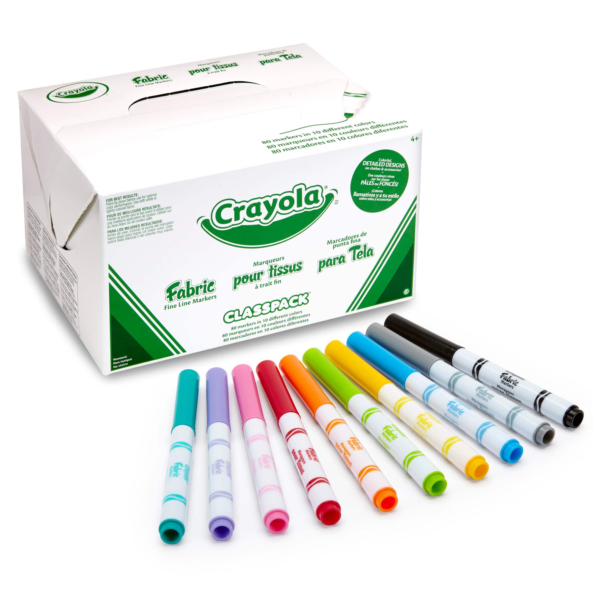 6 Packs: 80 ct. (480 total) Crayola® Fabric Markers | Michaels