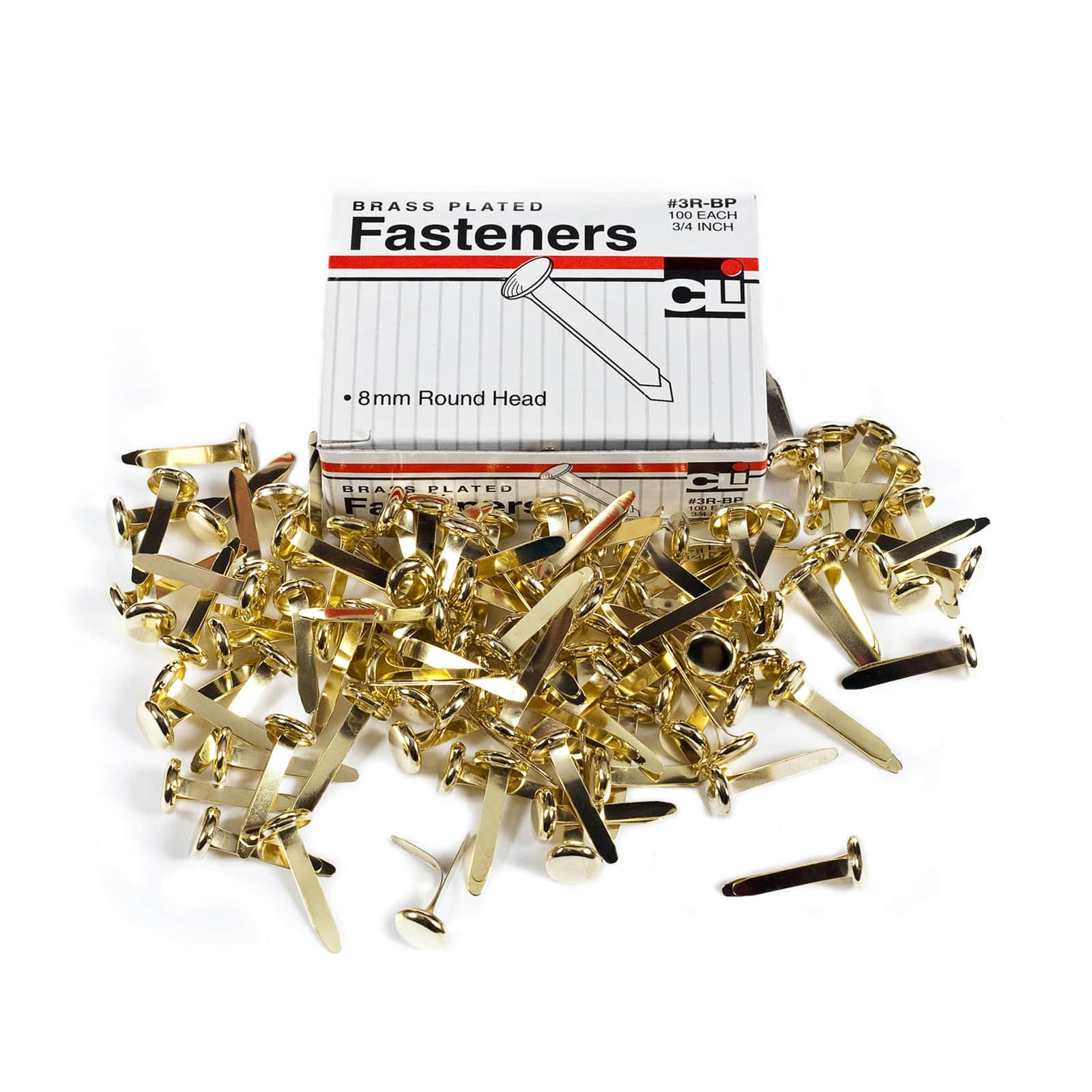 0.75 Brass Plated Paper Fasteners, 20 Boxes