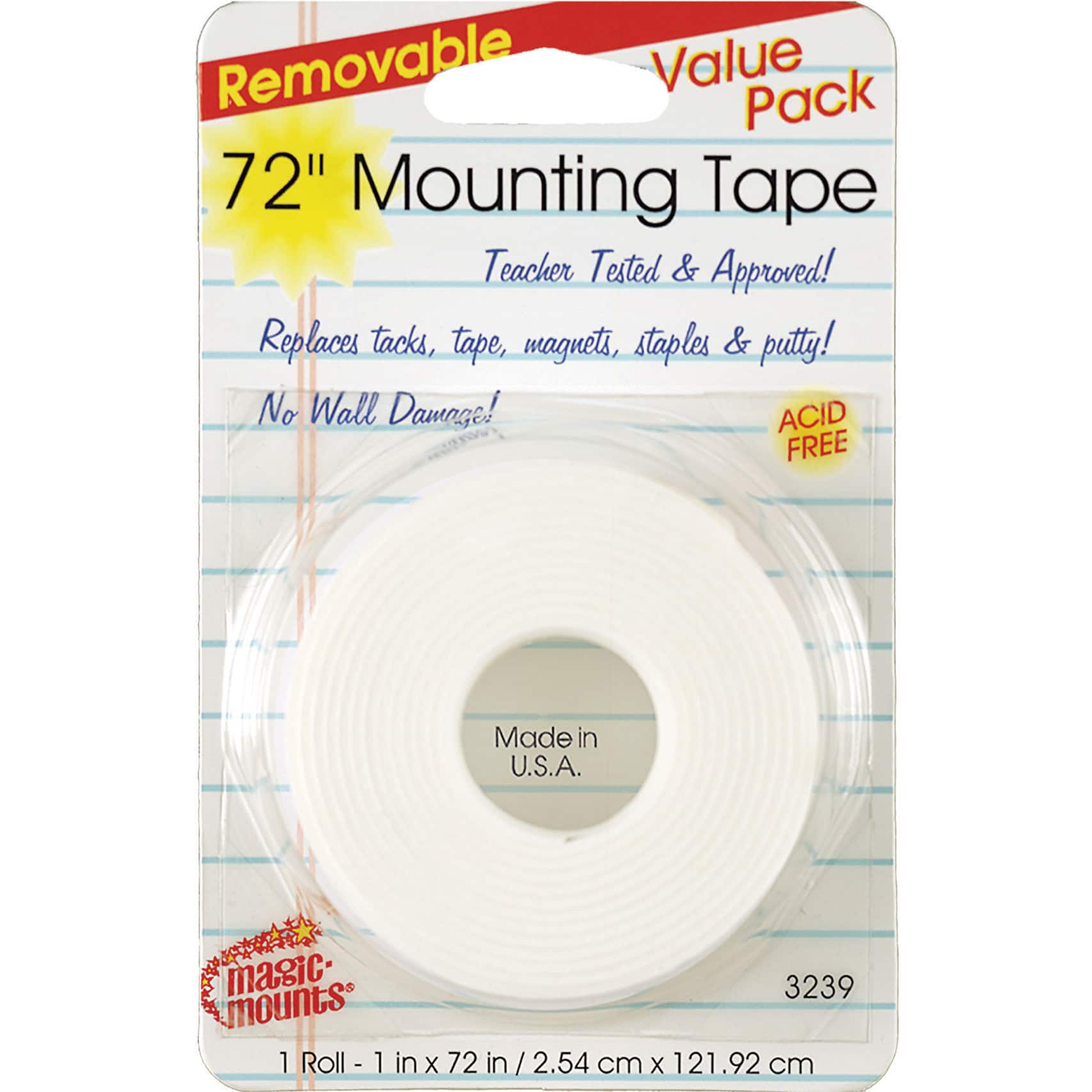 Magic Mounts® 1" x 72" Removable Mounting Tape, 6 Rolls