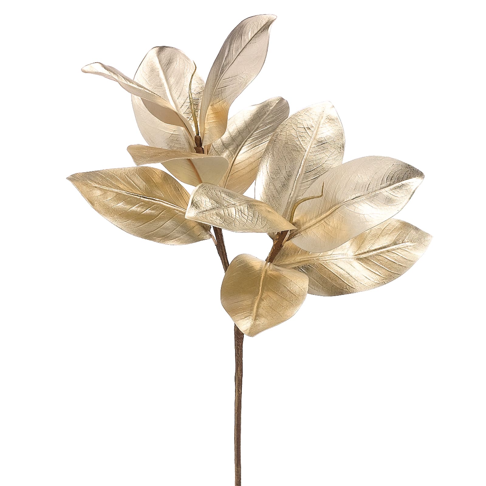 28.5&#x22; Magnollia Leaf Stem, Gold