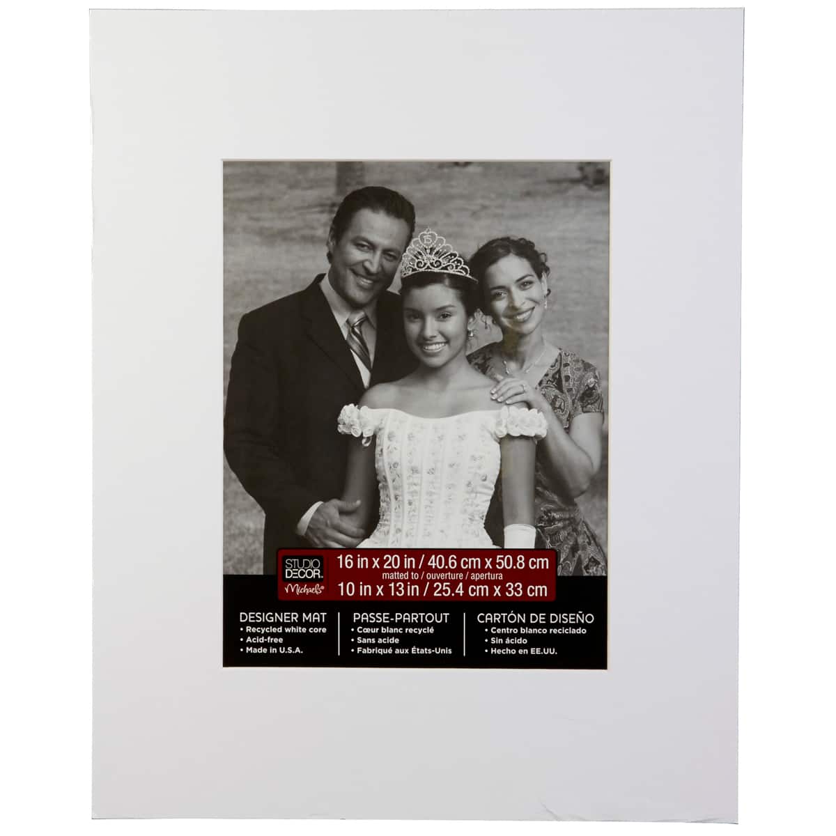 16" x 20" Mat by Studio Décor®, 10" x 13" Opening, White