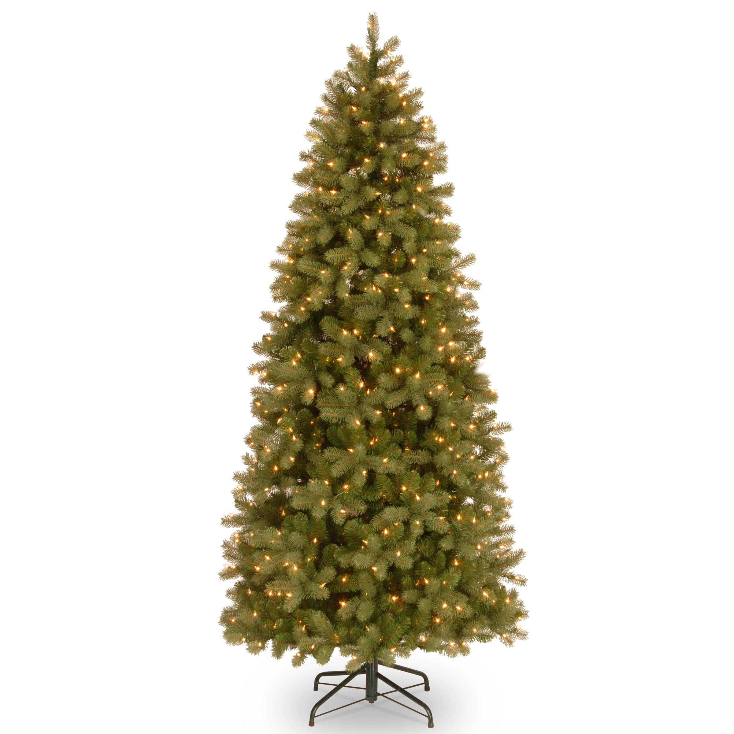 6.5 Ft. Pre-Lit Feel Real® Downswept Douglas Fir Slim Artificial Christmas Tree, Clear Lights