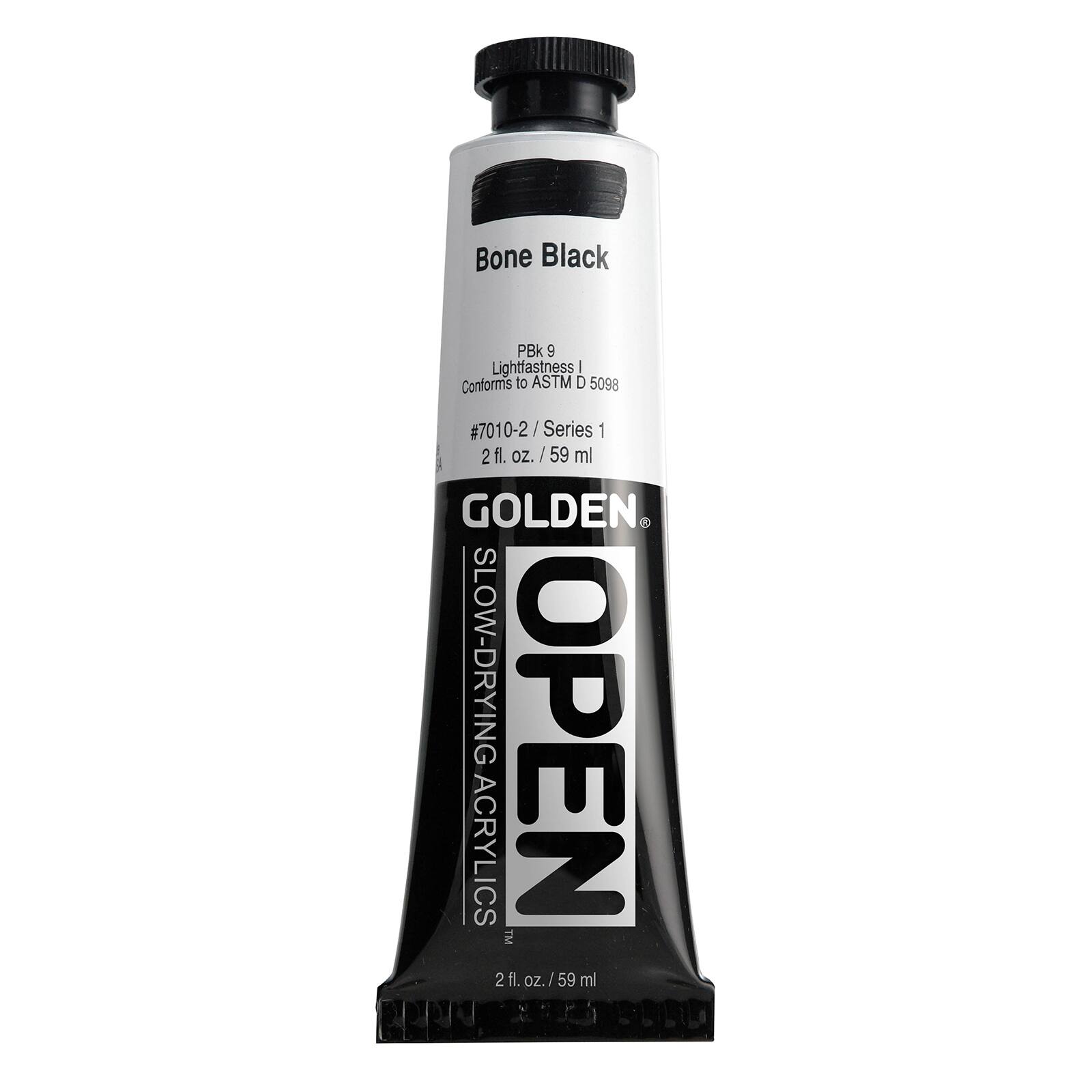 Golden OPEN Slow-Drying Acrylics, 2 oz Paint in Bone Black
