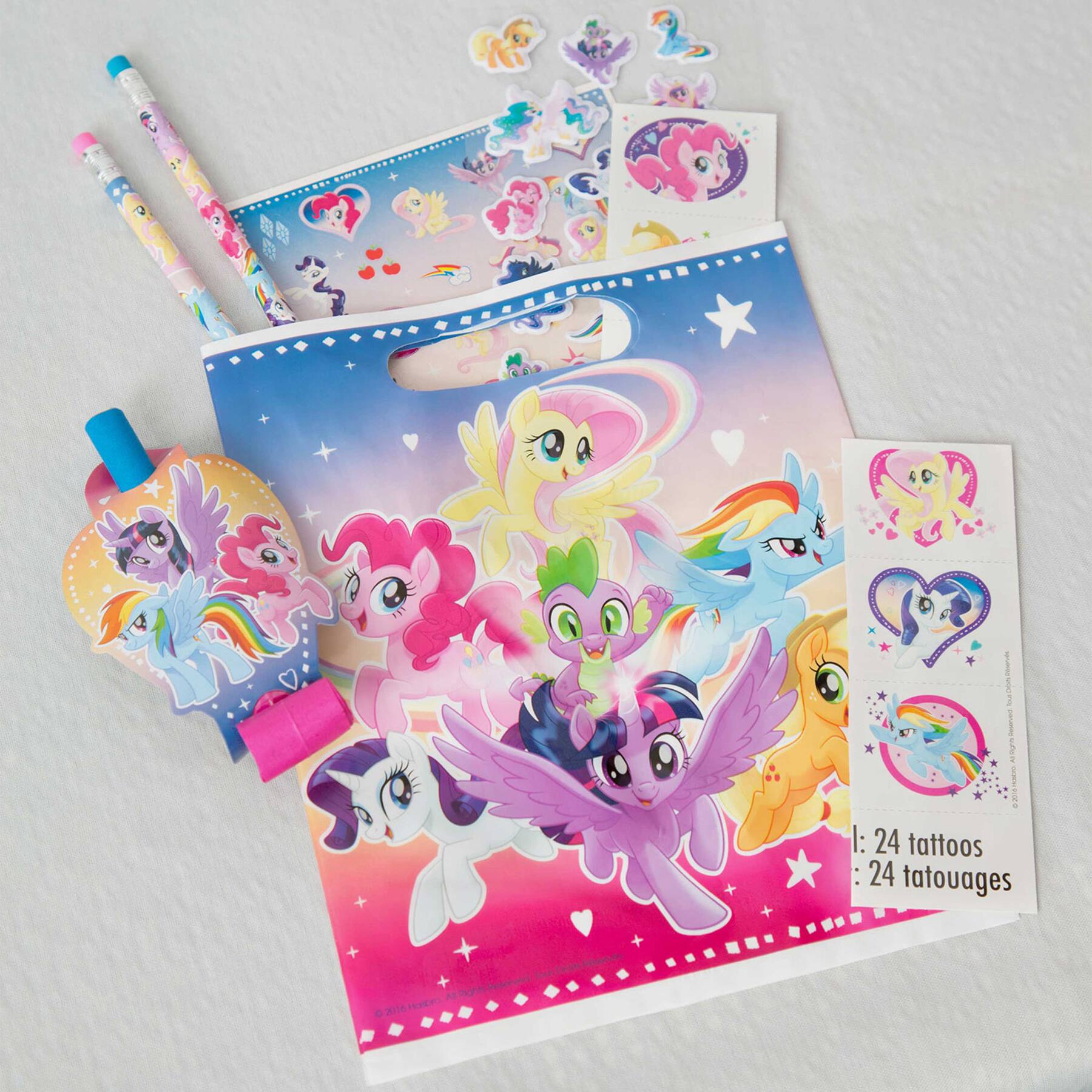 8pk My Little Pony Loot Bags Birthday Children's Party Plastic Favour Gift 