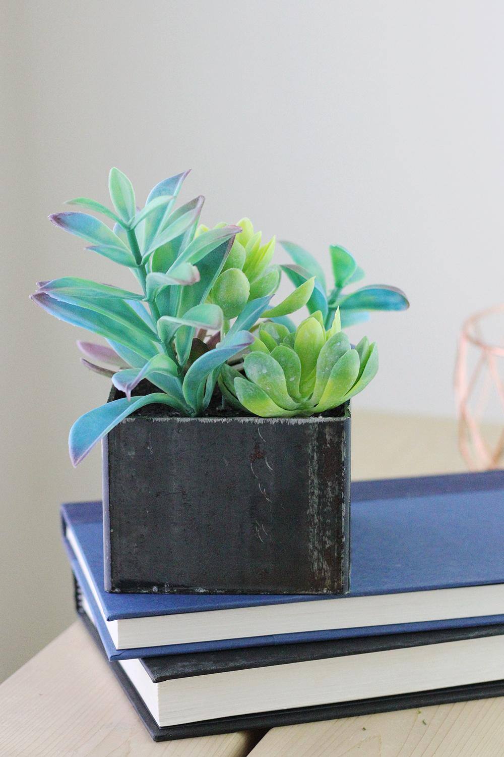 7" Green Artificial Succulents in Square Pot