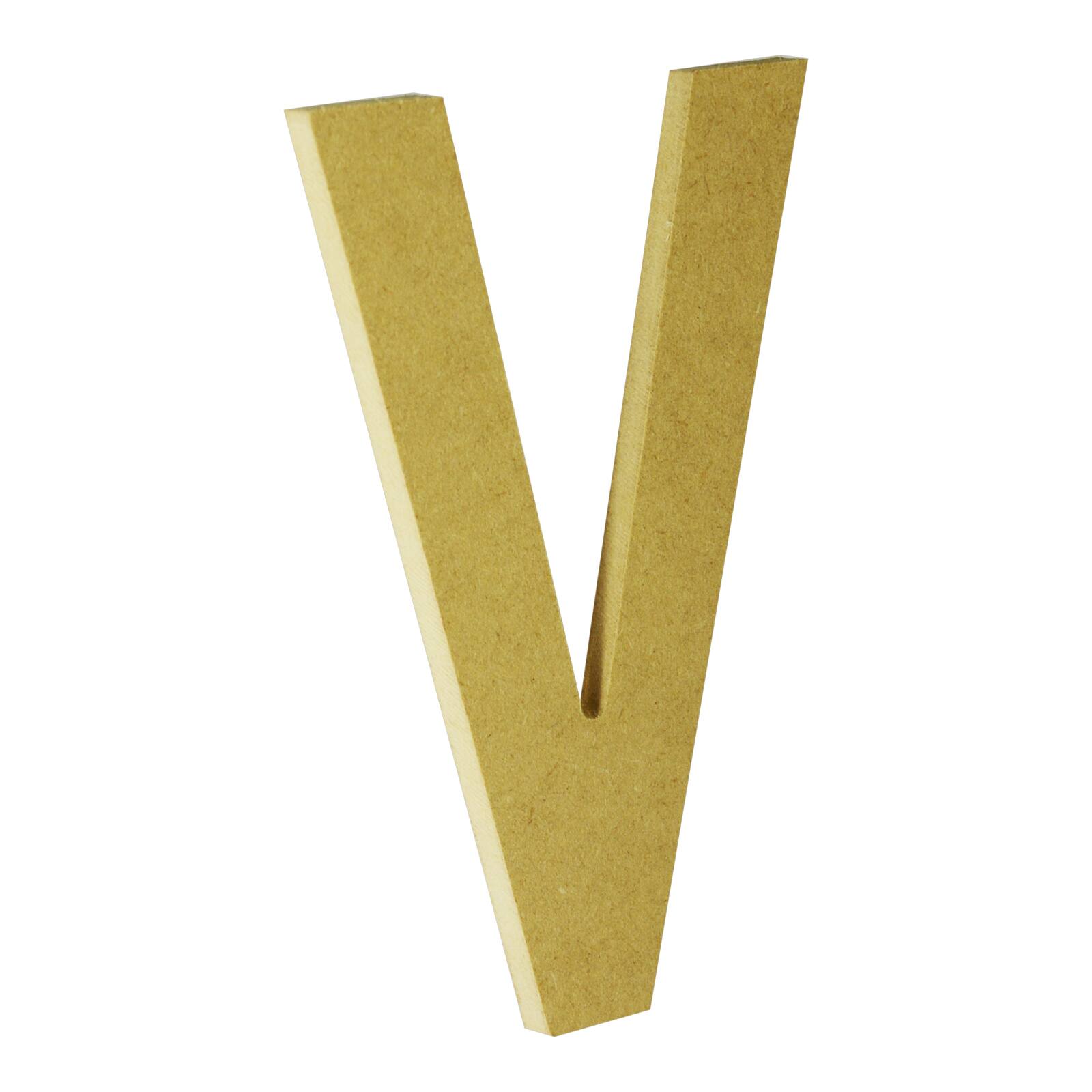 5 Unfinished Wood Letter by Make Market | Alphabet V | 5 in