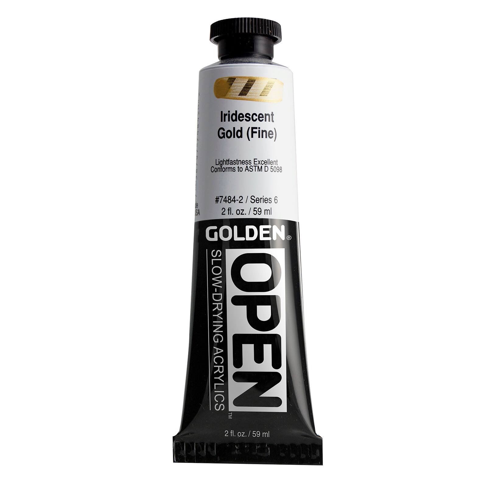 Golden OPEN Slow-Drying Acrylics, 2 oz Paint in Iridescent Gold (Fine) - D022059S - Art and Craft Paint Get the Golden OPEN Slow-Drying Acrylics, 2oz. at  sku D022059S