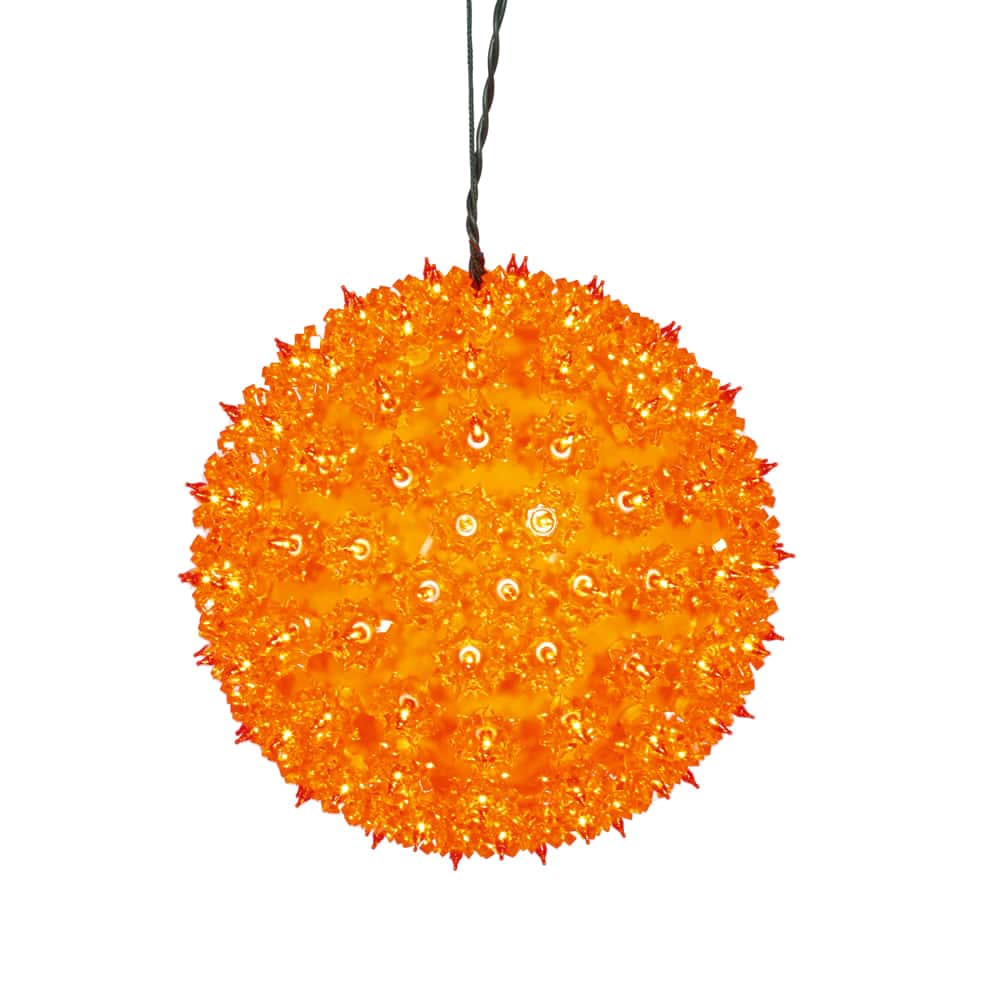 10&#x22; Orange Lighted Twinkling Starlight Sphere Christmas Decoration