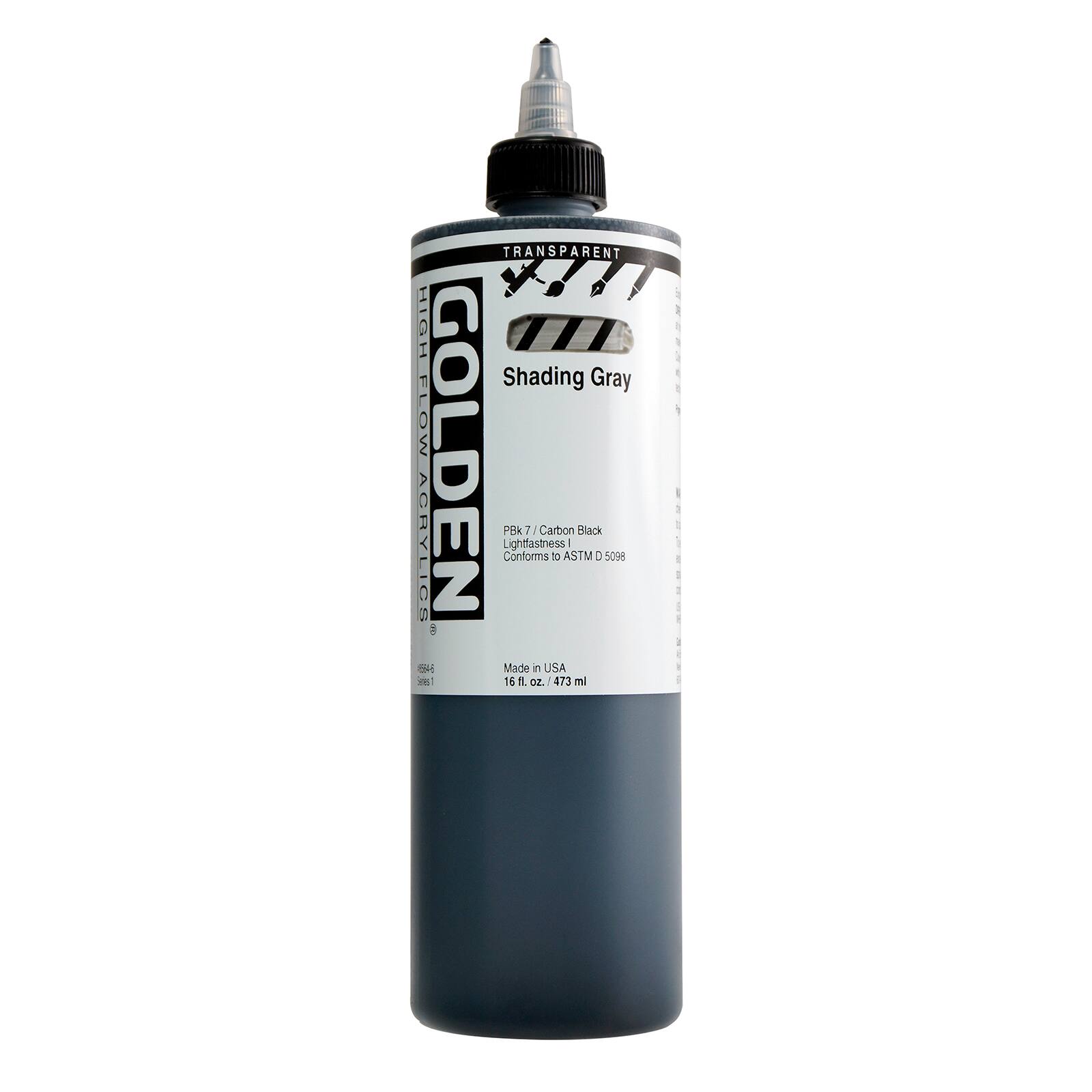 Golden High Flow Acrylics 16 oz Paint in Transparent Shading Gray