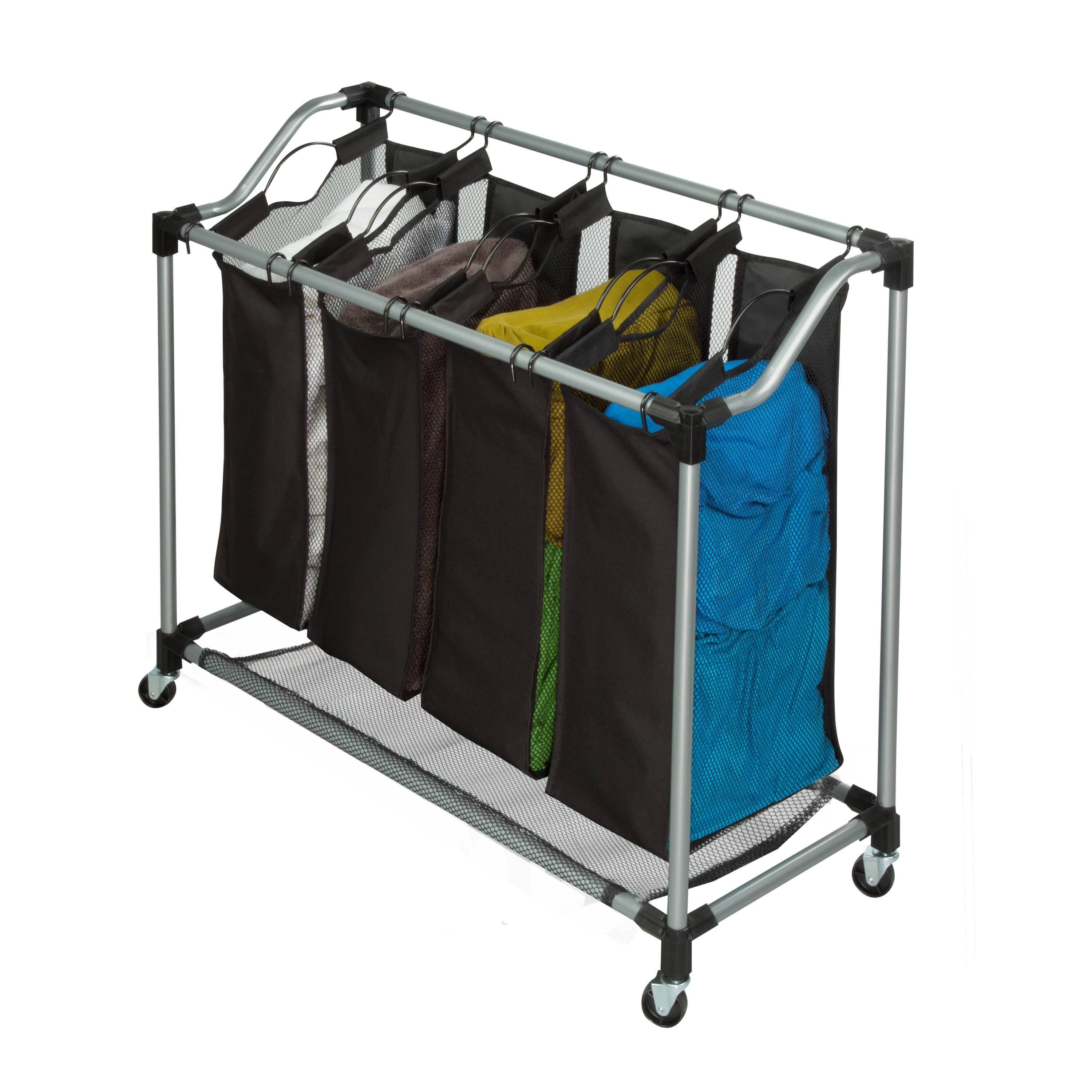 Honey Can Do Deluxe Quad Laundry Sorter with Mesh Bags