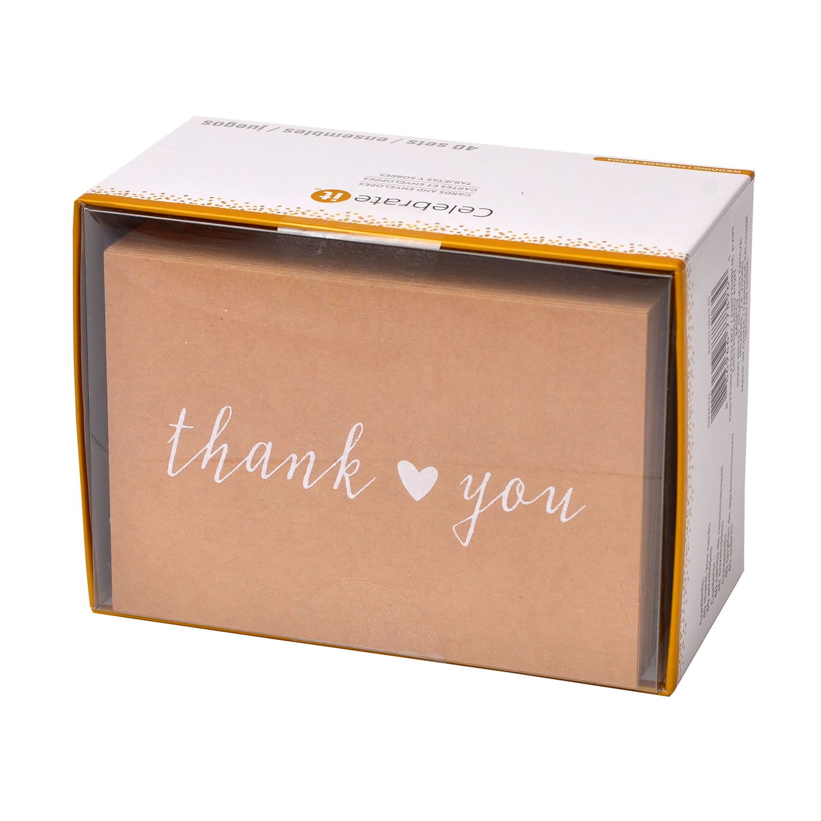 8 Packs: 40 ct. (320 total) Kraft Thank You Cards &#x26; Envelopes by Celebrate It&#x2122;