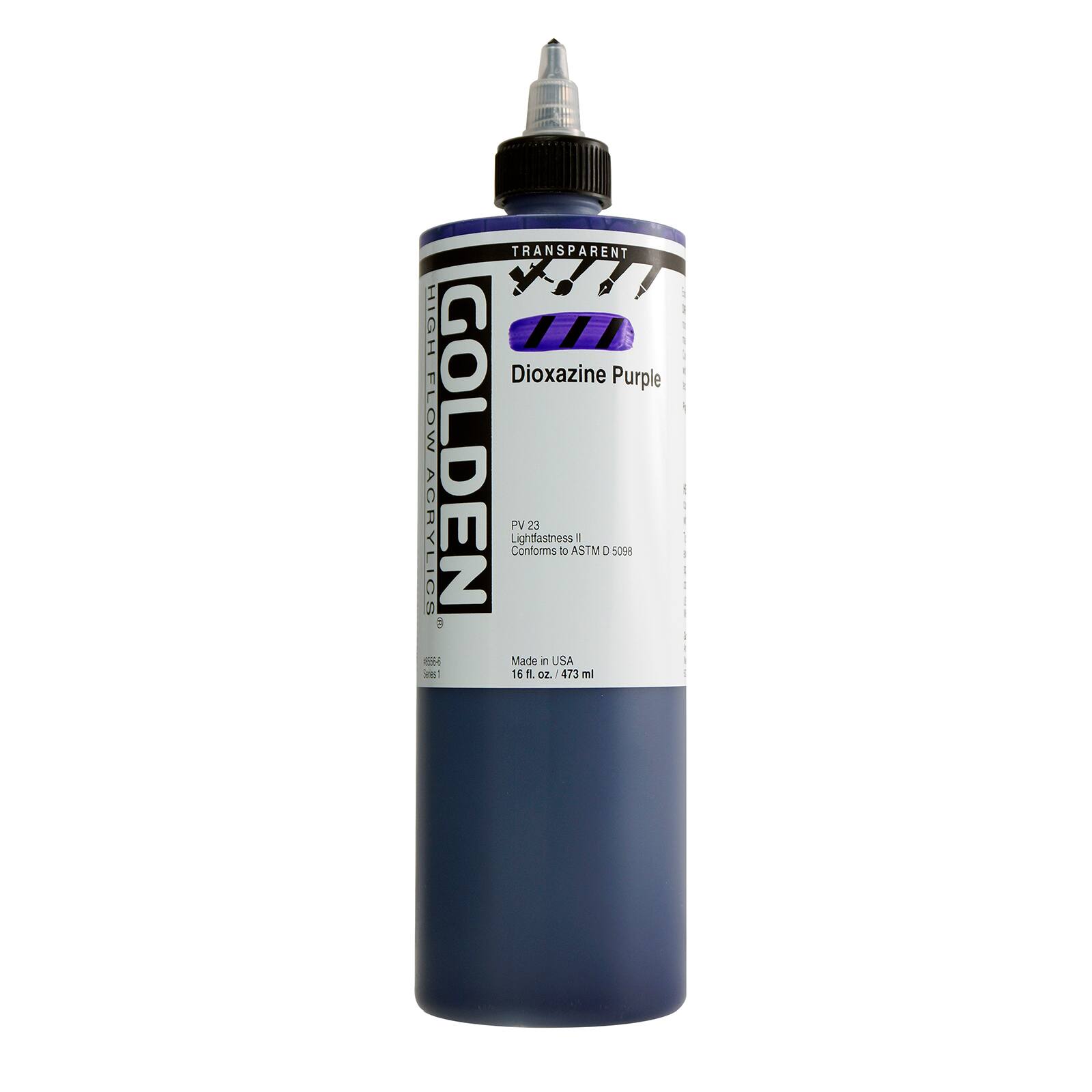 Golden High Flow Acrylics 16 oz Paint in Transparent Dioxazine Purple