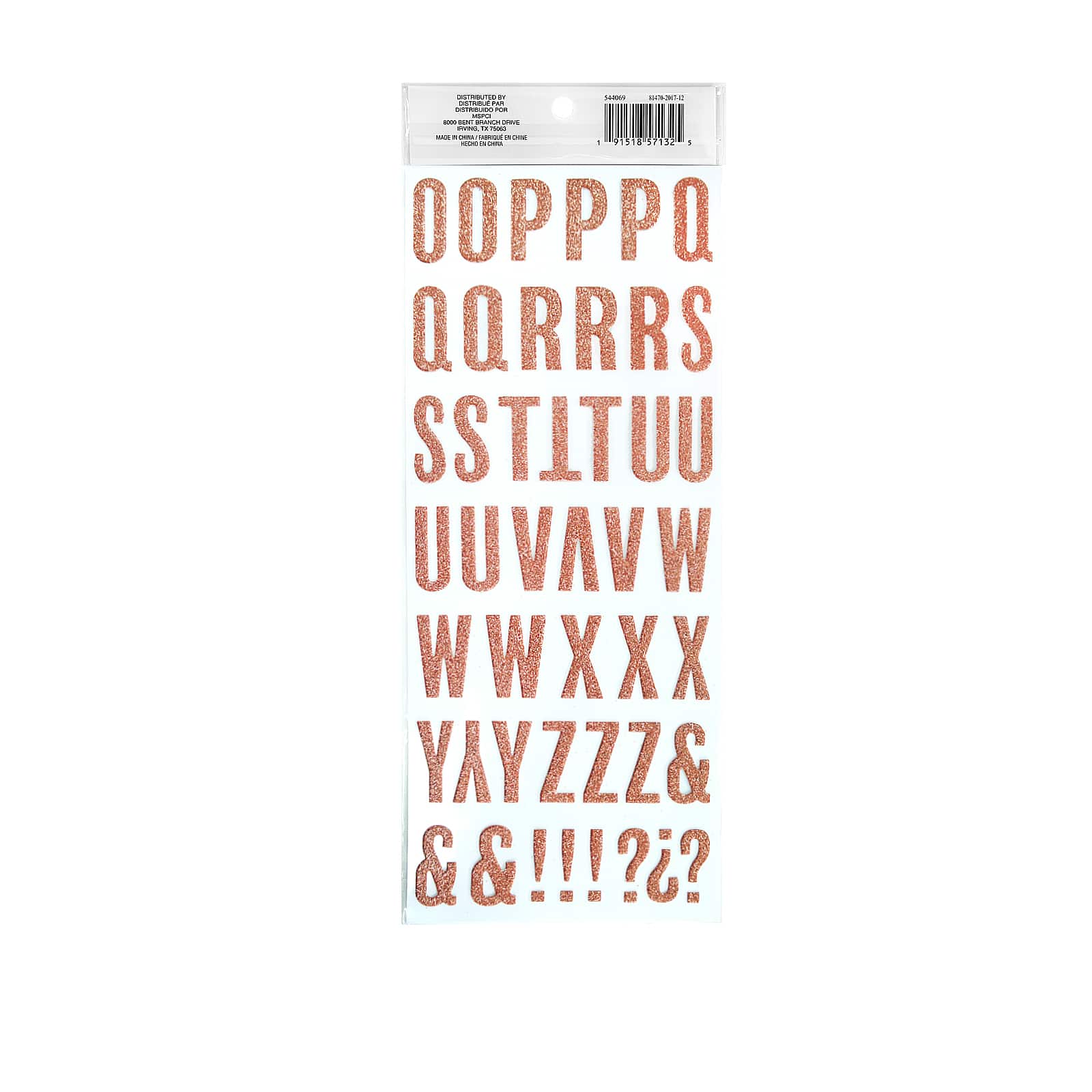 Rose Gold Glitter Alphabet Chipboard Stickers by Recollections&#x2122;