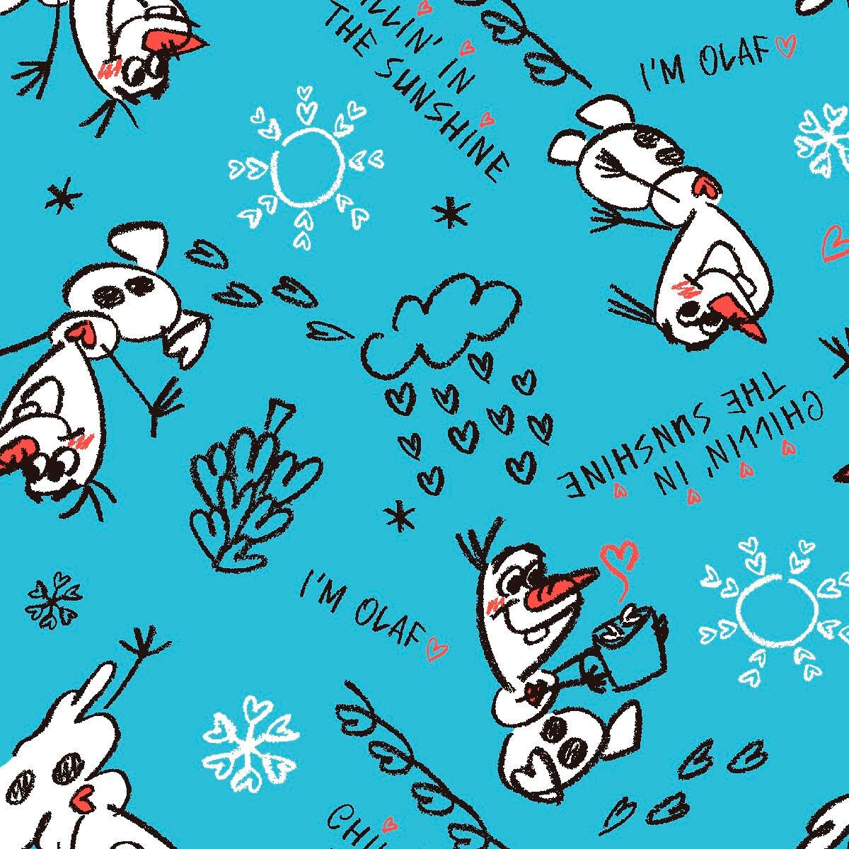 Disney&#xAE; Olaf Sketch Blue Quilting Cotton Fabric