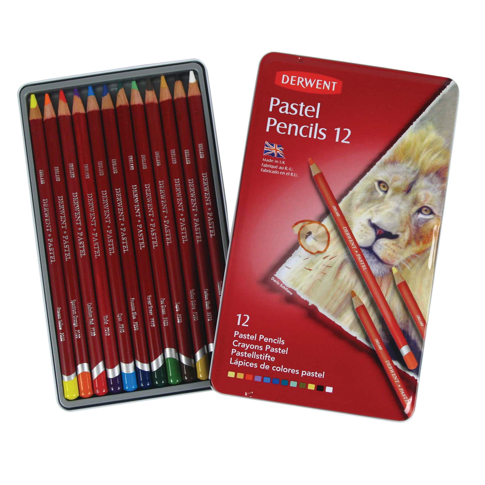 Derwent&#xAE; Pastel Pencil 12 Color Tin Set