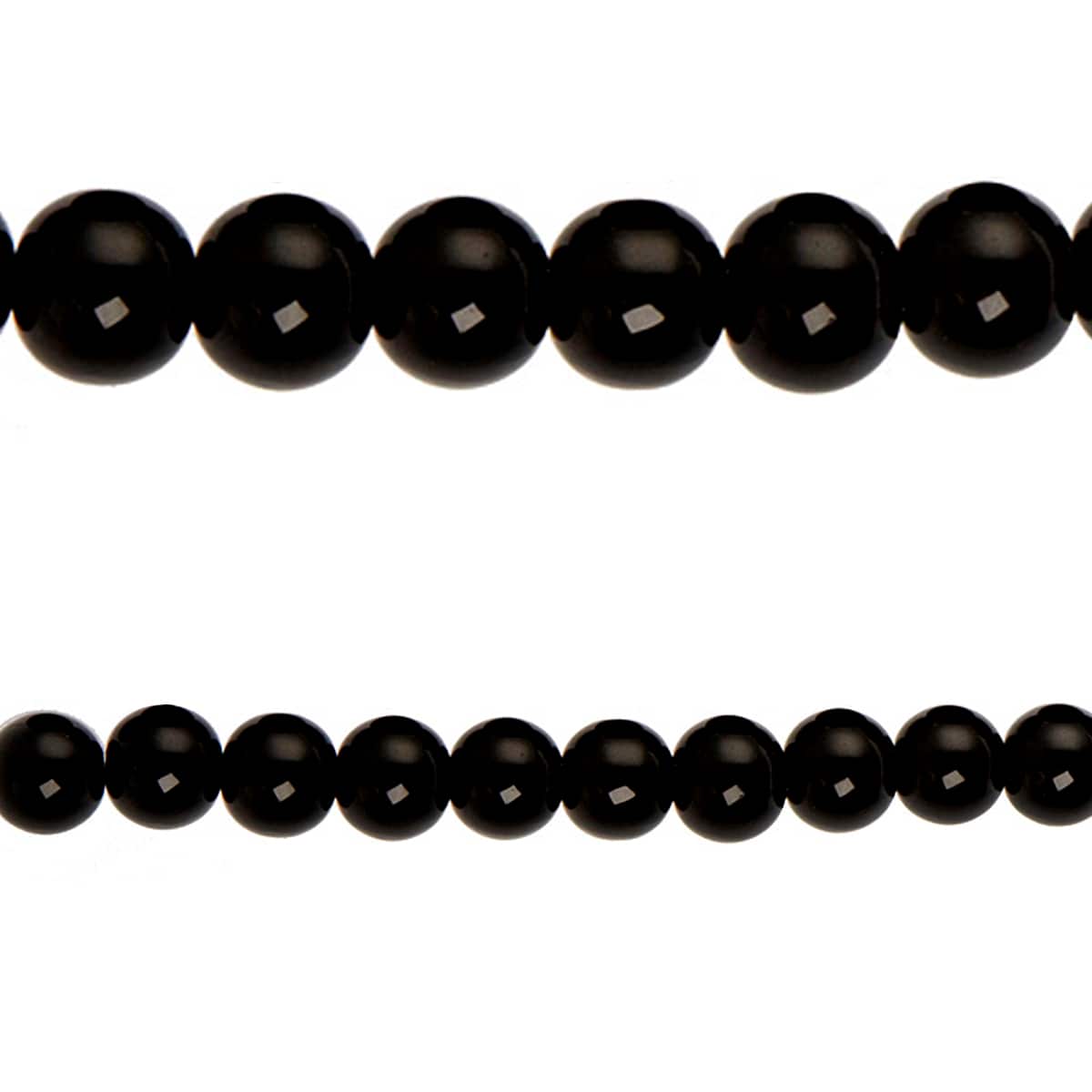 102050 Glass beads 8mm Black-Silver