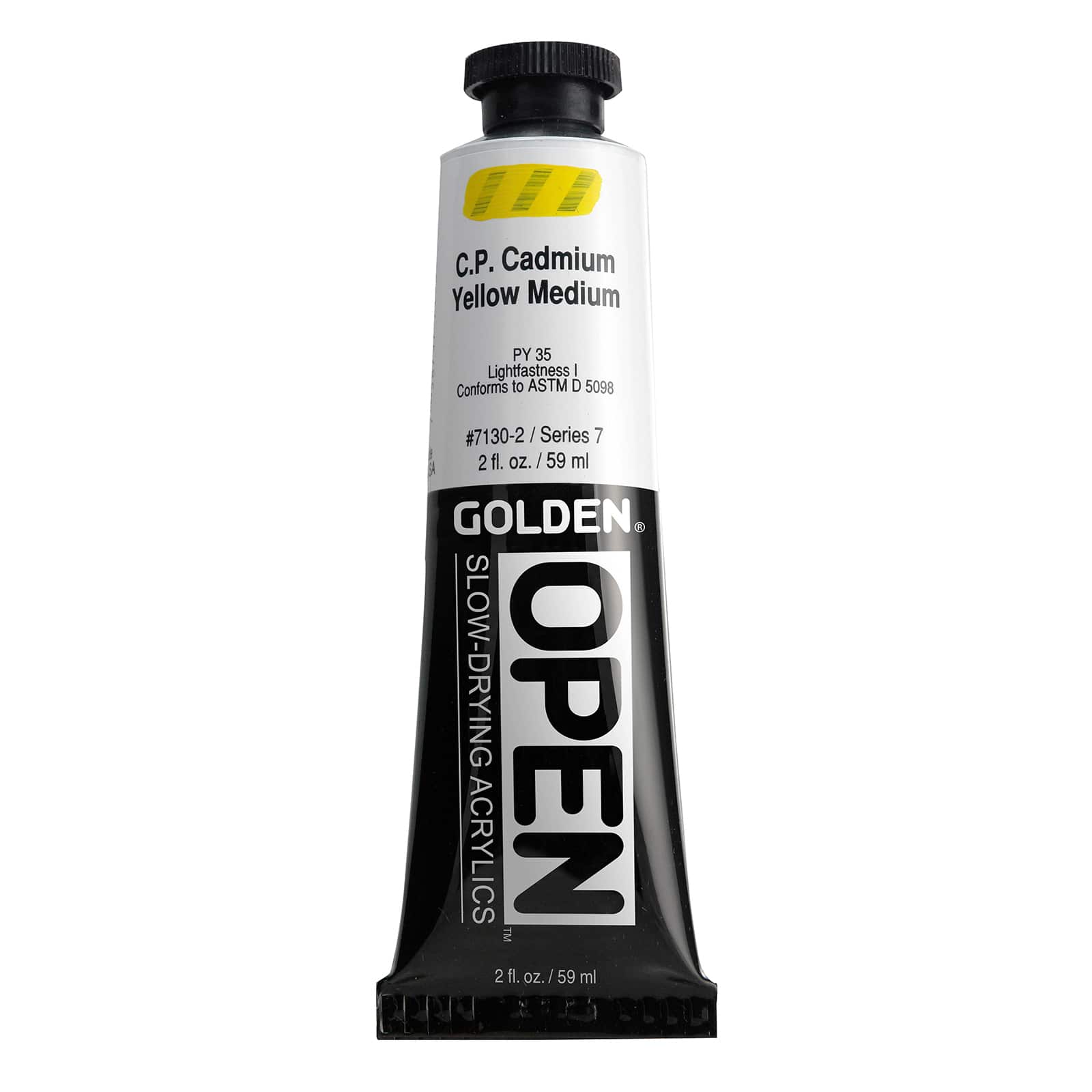 Golden OPEN Slow-Drying Acrylics, 2 oz Paint in C.p. Cadmium Yellow Medium