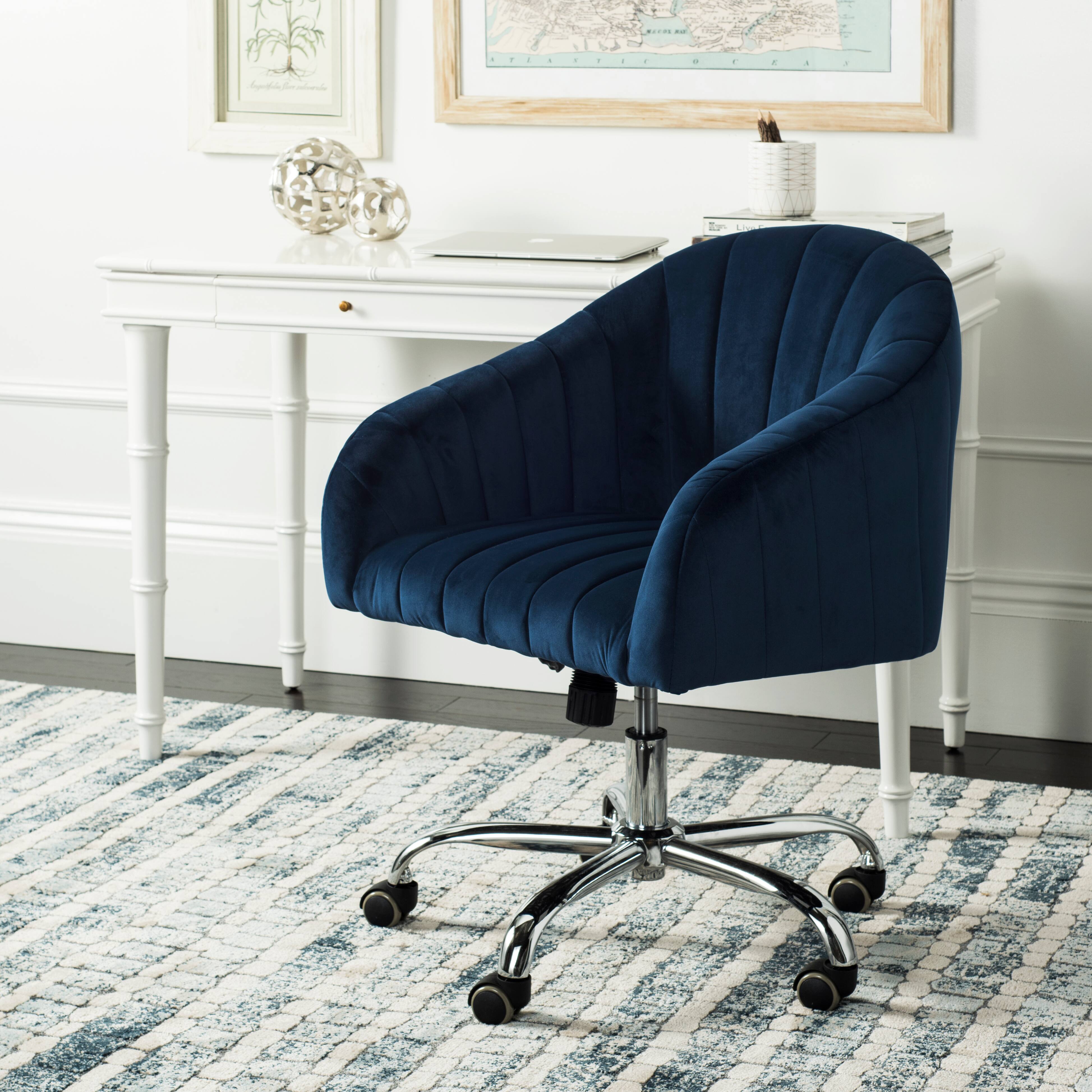 Themis Swivel Office Chair in Navy & Chrome By Safavieh in Navy Blue/Chrome | Michaels®