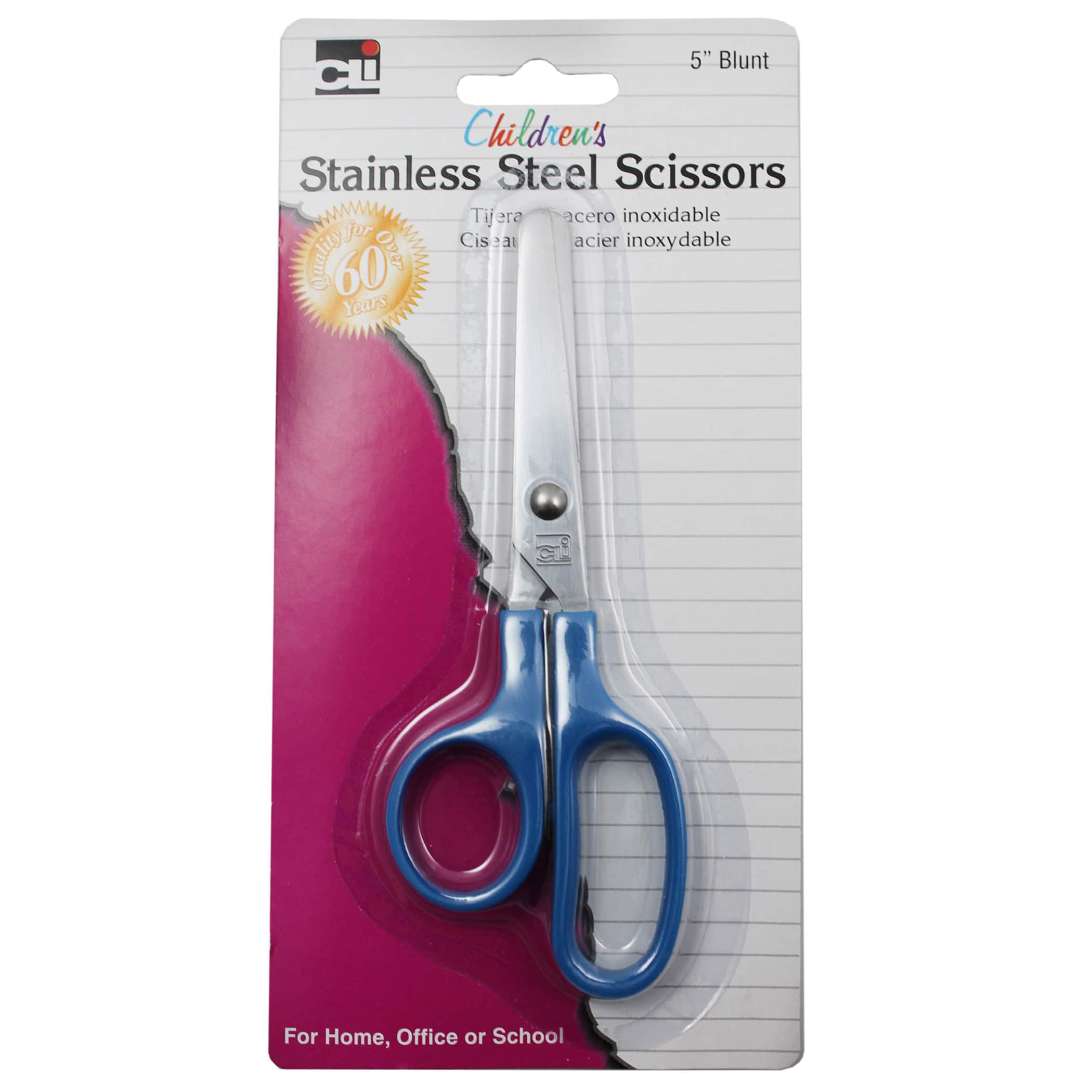 5 Blunt Tip Assorted Colors Children's Scissors, Pack of 24