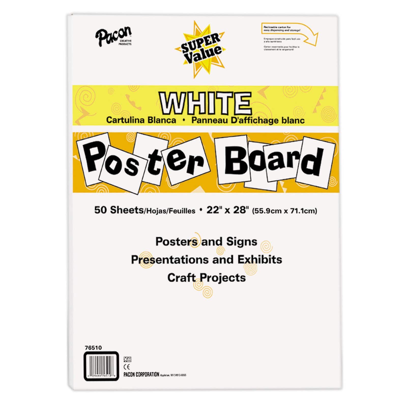 Pacon Super Value White Poster Board