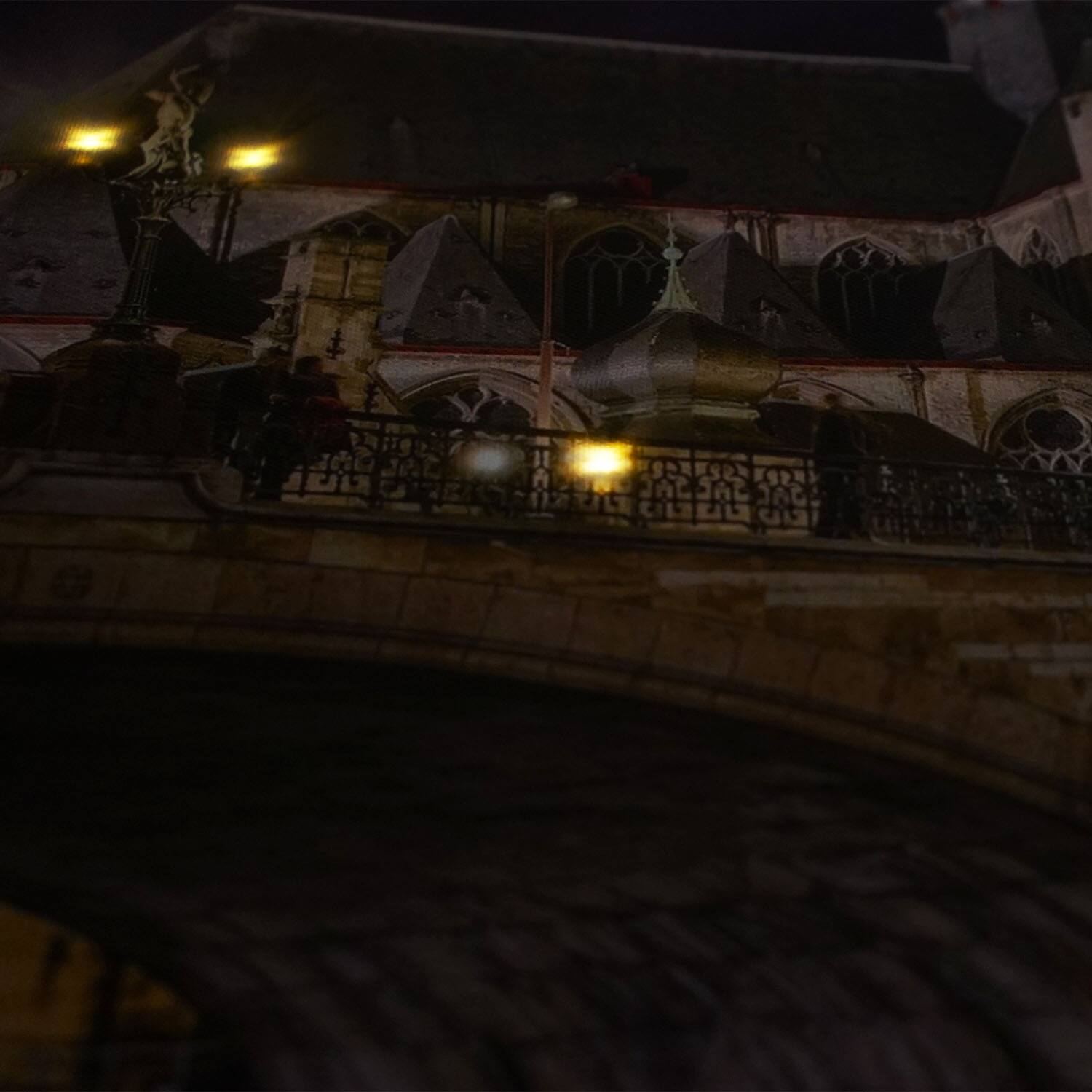 LED Lighted St. Michael's Bridge and Church in Ghent Wall Art