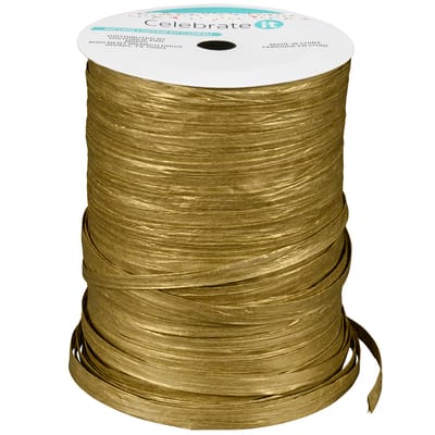 Buy in Bulk - 12 Pack: 75yd. Metallic Raffia Ribbon by Celebrate It ...