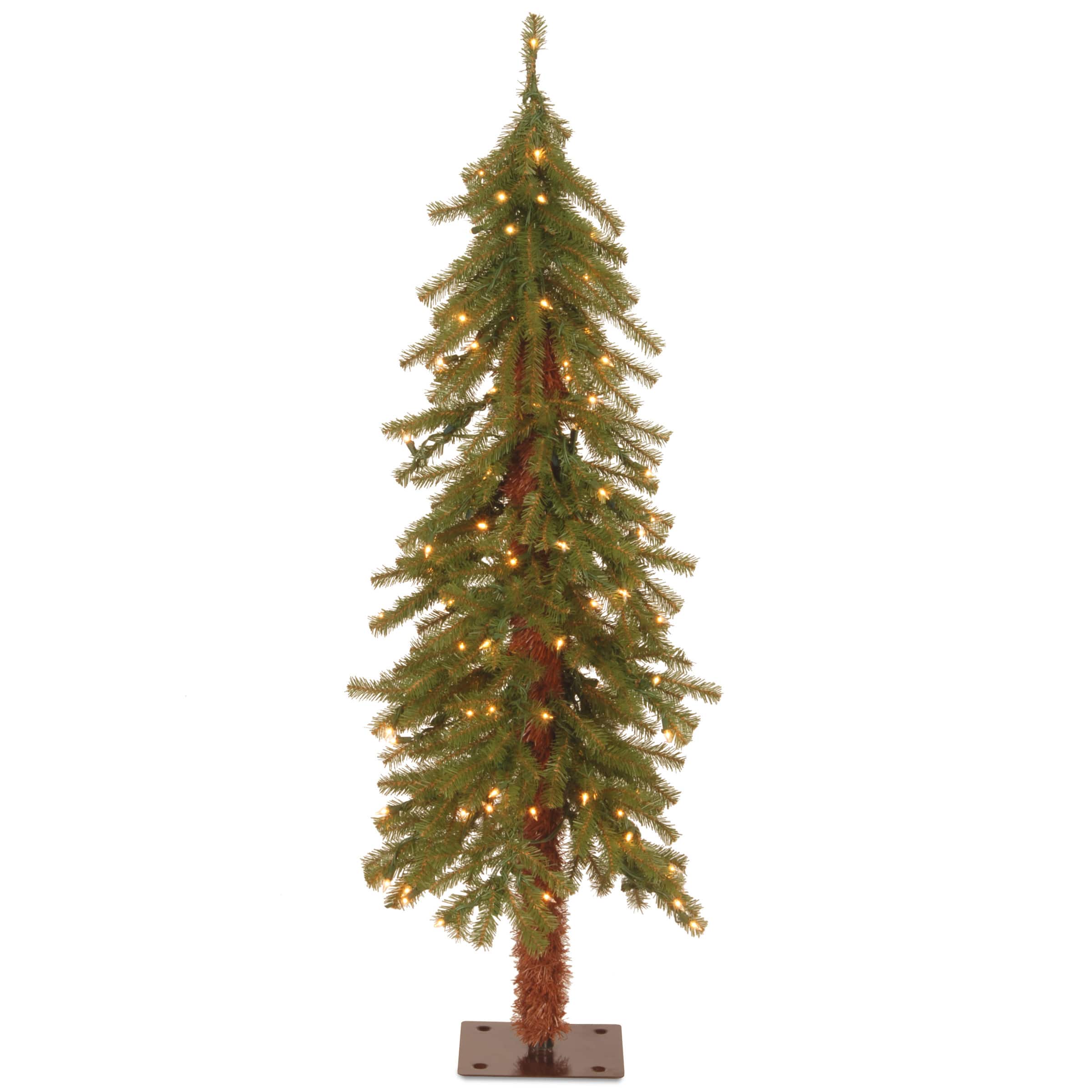 4 ft. Pre-Lit Hickory Cedar Artificial Christmas Tree, Clear Lights