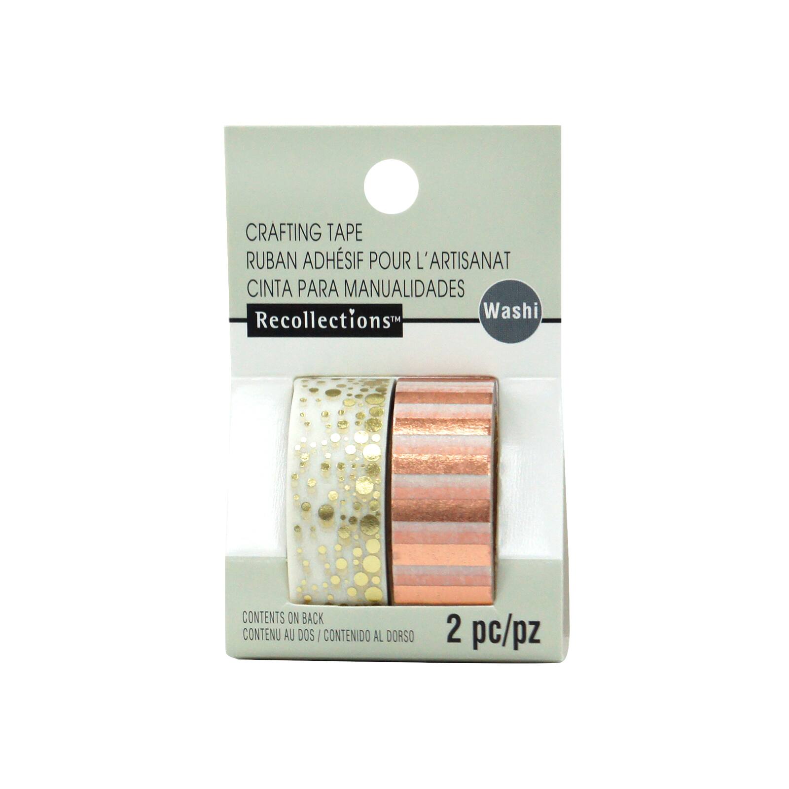 Shop for the Gold Dot & Rose Stripe Foil Washi Tapes By Recollections