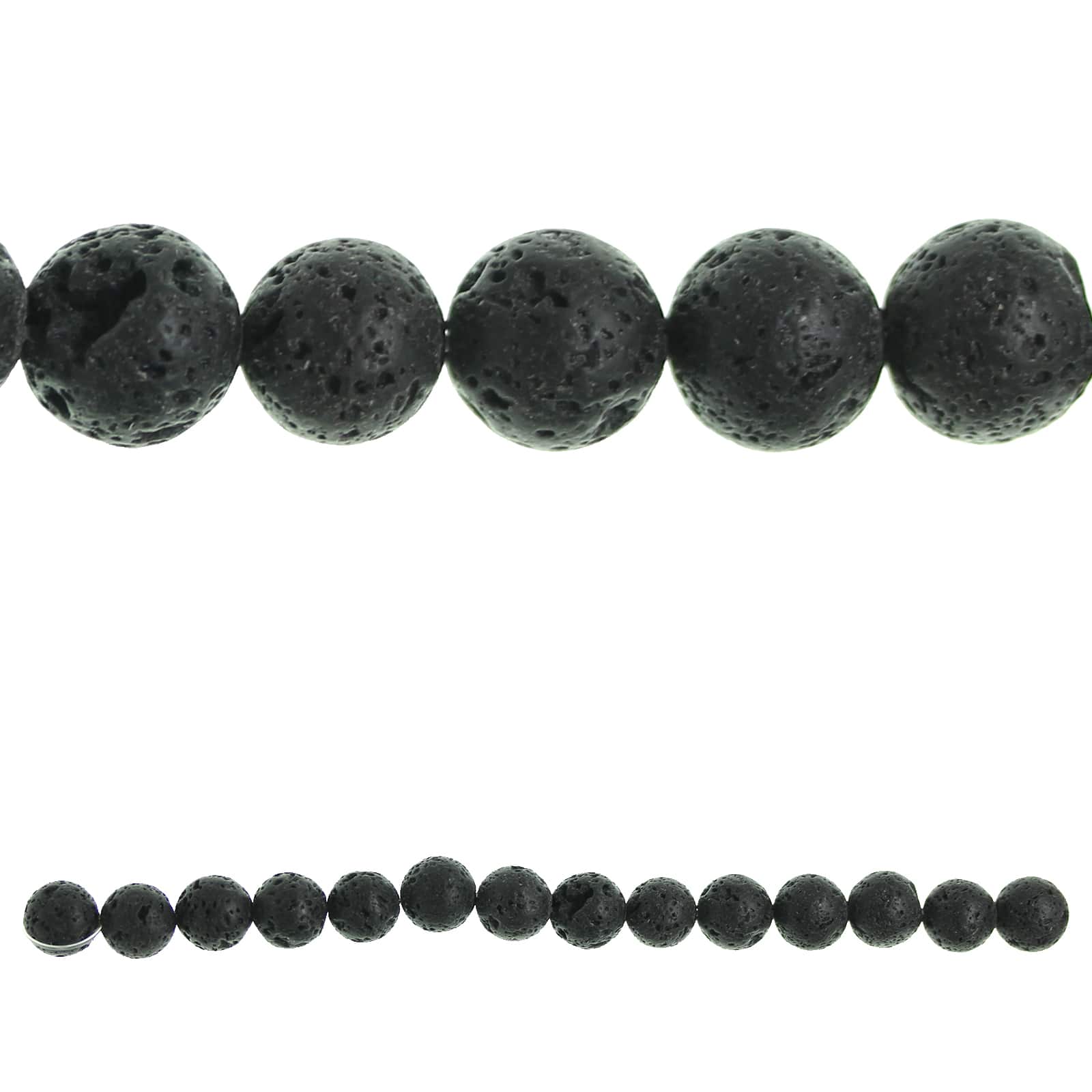 9 Pack: Black Natural Lava Round Beads, 12mm by Bead Landing™