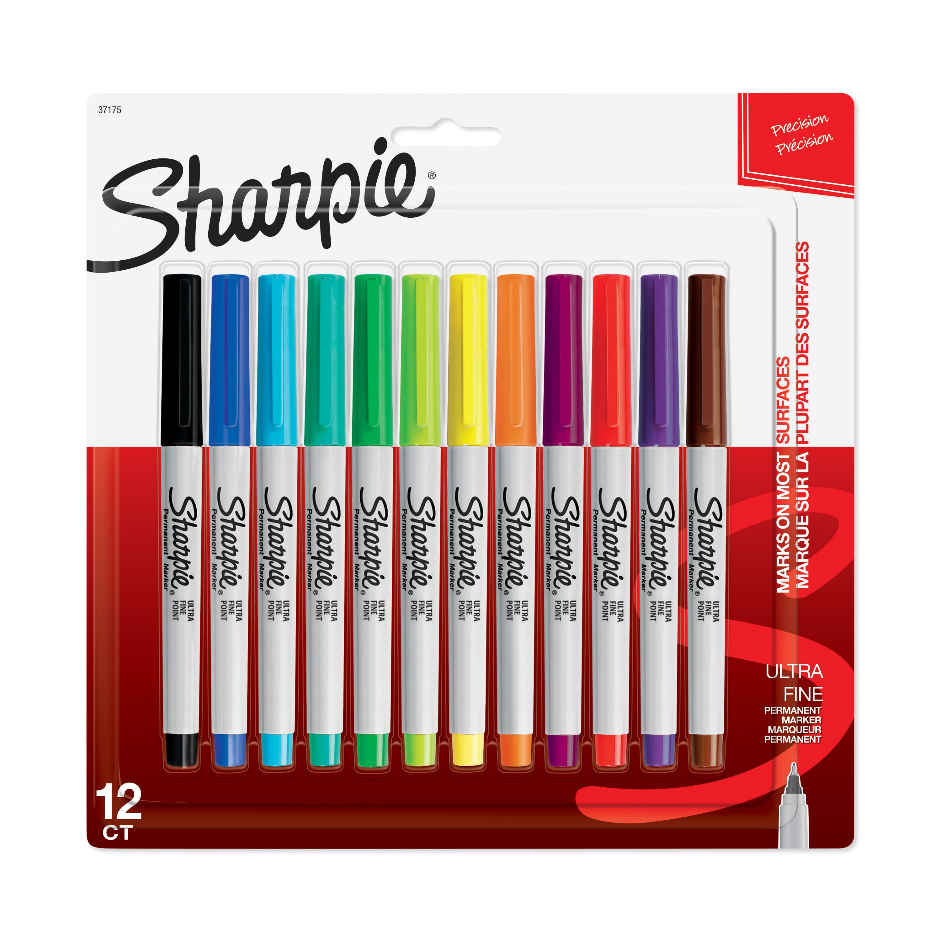 Sharpie Permanent Markers 6-Count Fine Chisel Tip Ultra Fine Blue Ink 