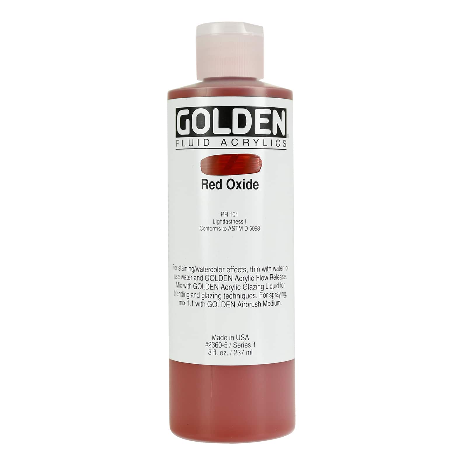 Golden Fluid Acrylics, 8 oz Paint in Red Oxide