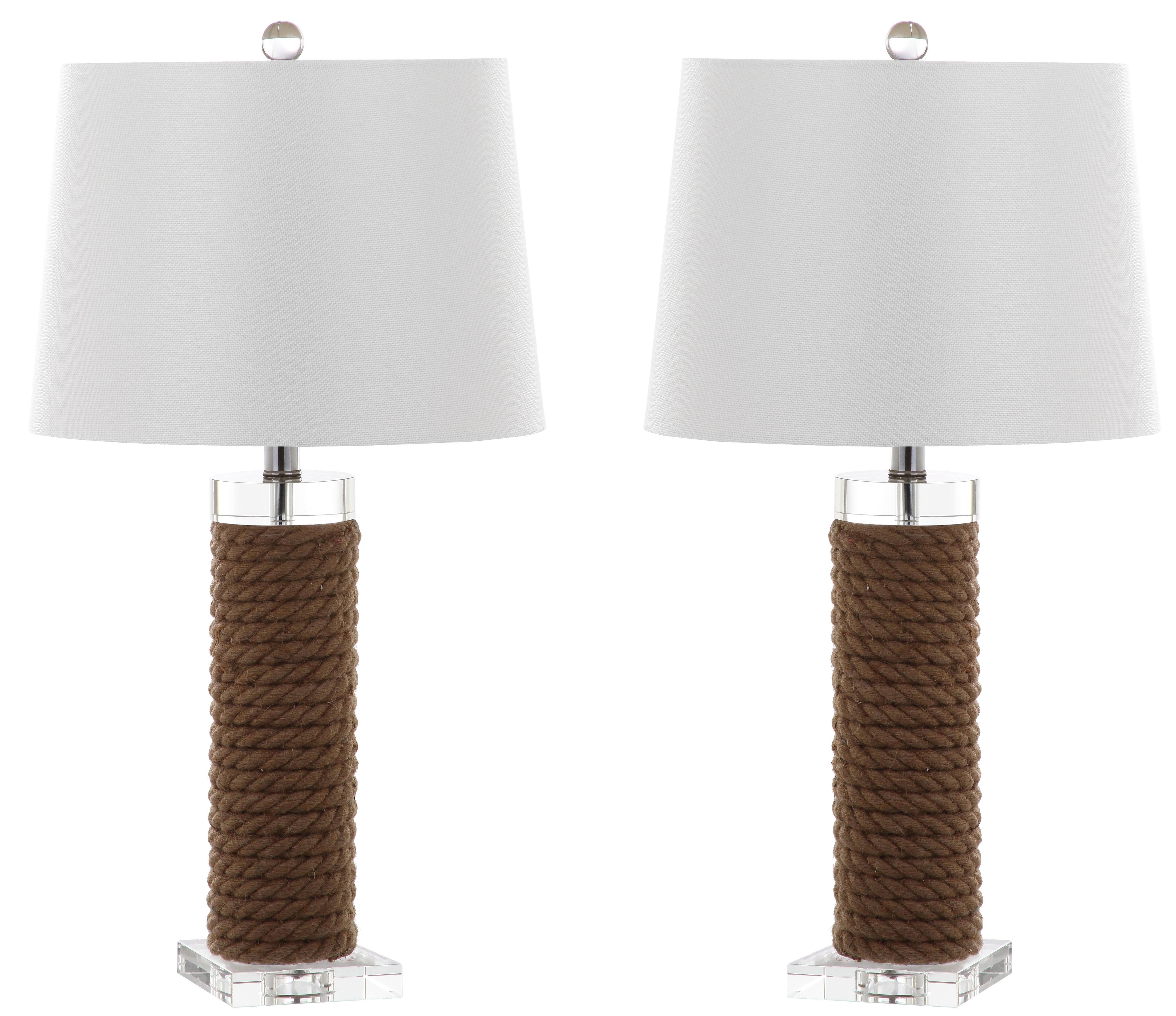 Boyd Table Lamp Set in Brown & Off White