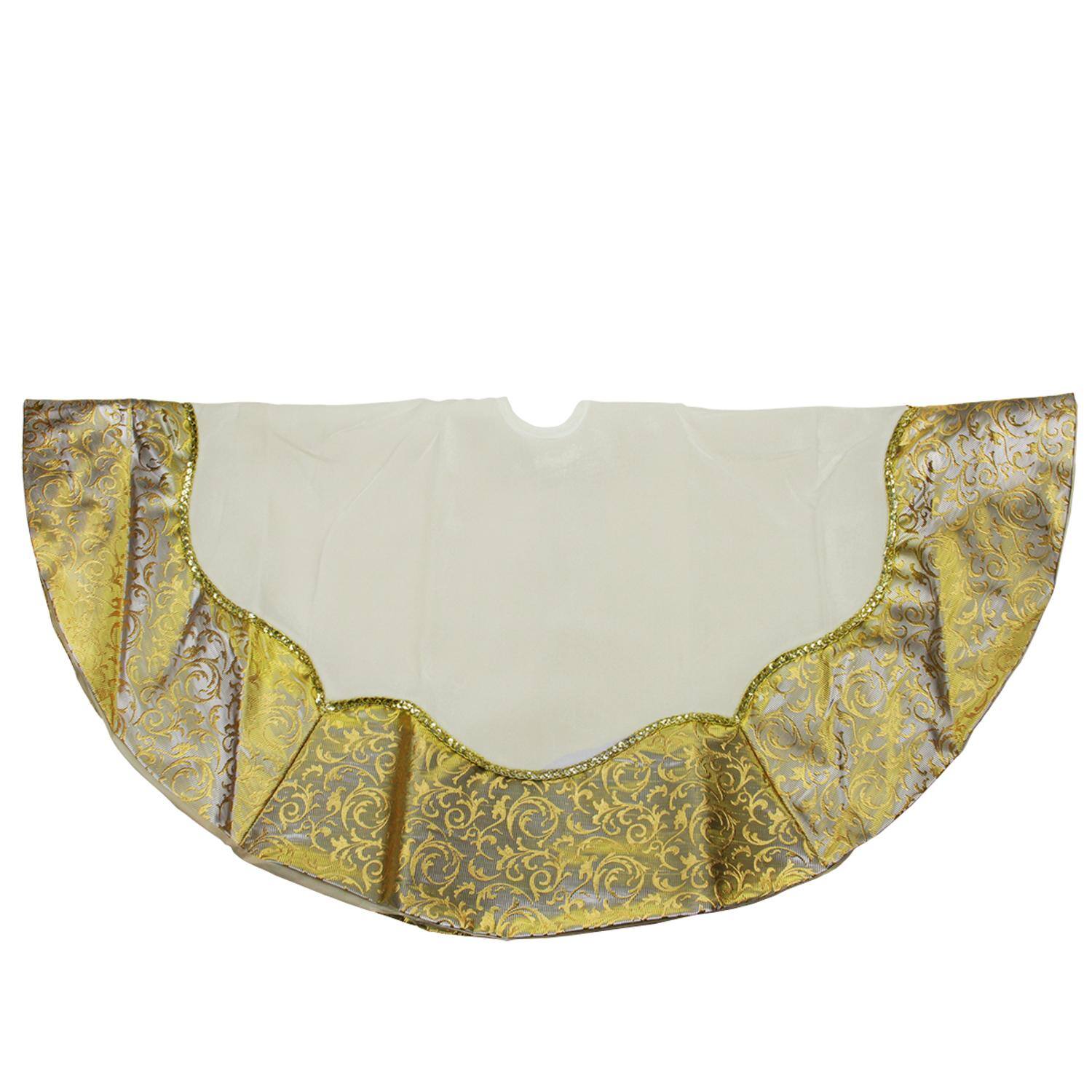 48" Metallic Gold Flourish Tree Skirt