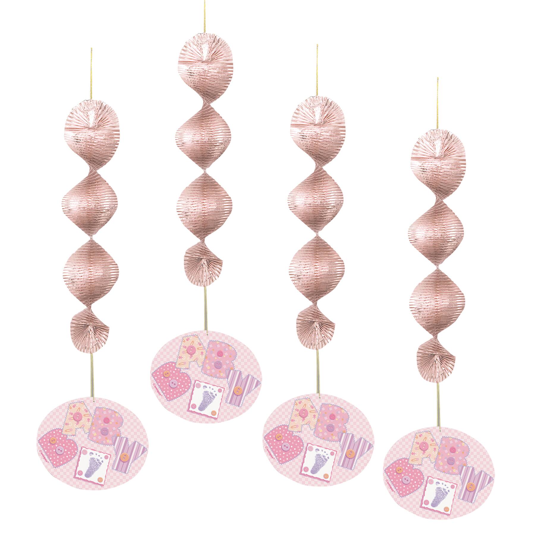 Hanging Pink Cute As A Button Baby Shower Decorations 4ct Hanging Pink Cute As A Button Baby Shower Decorations 4ct