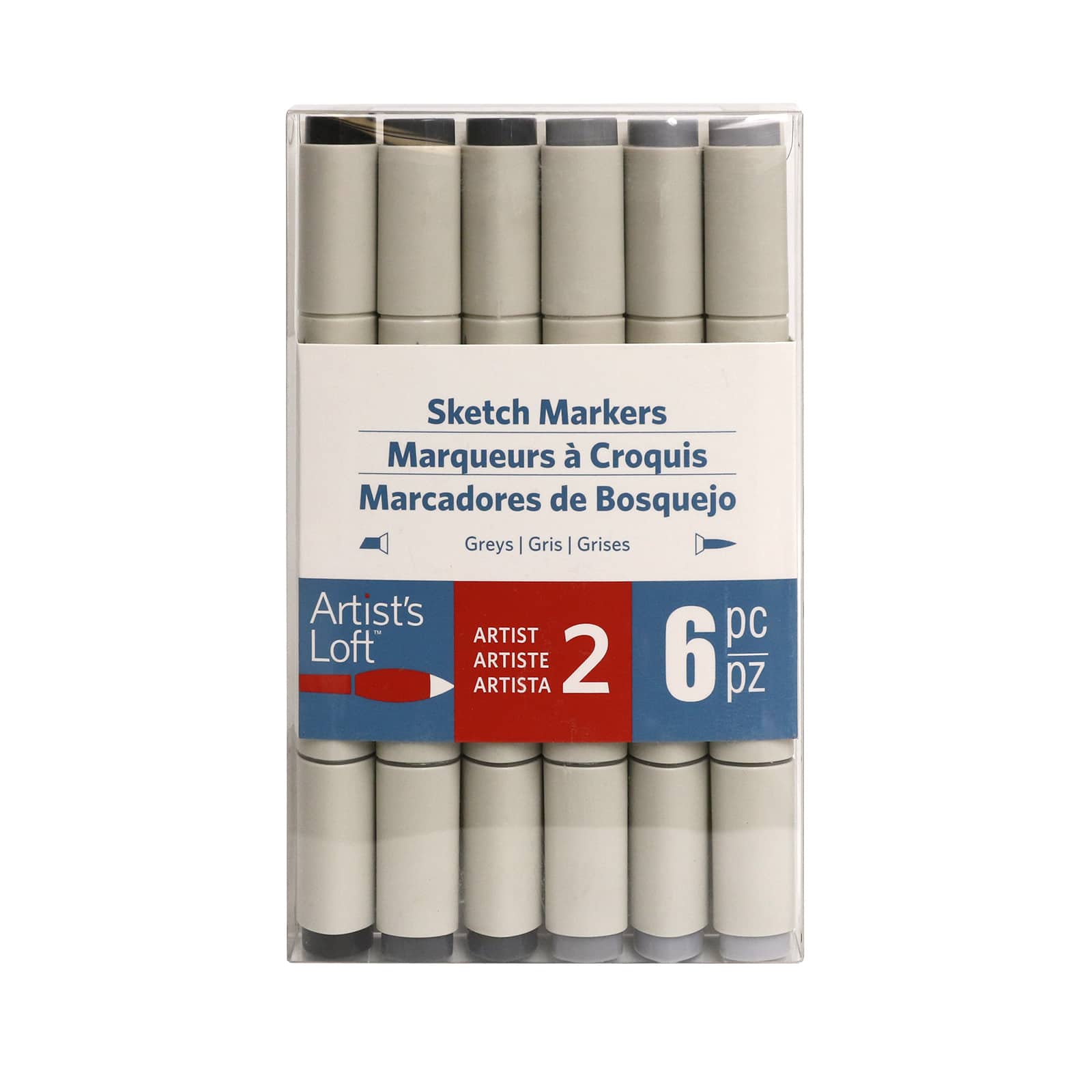 6 Packs: 6 ct. (36 total) Gray Sketch Markers by Artist's Loft™