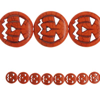 Bead Gallery® Dyed Reconstituted Stone Pumpkin Beads image