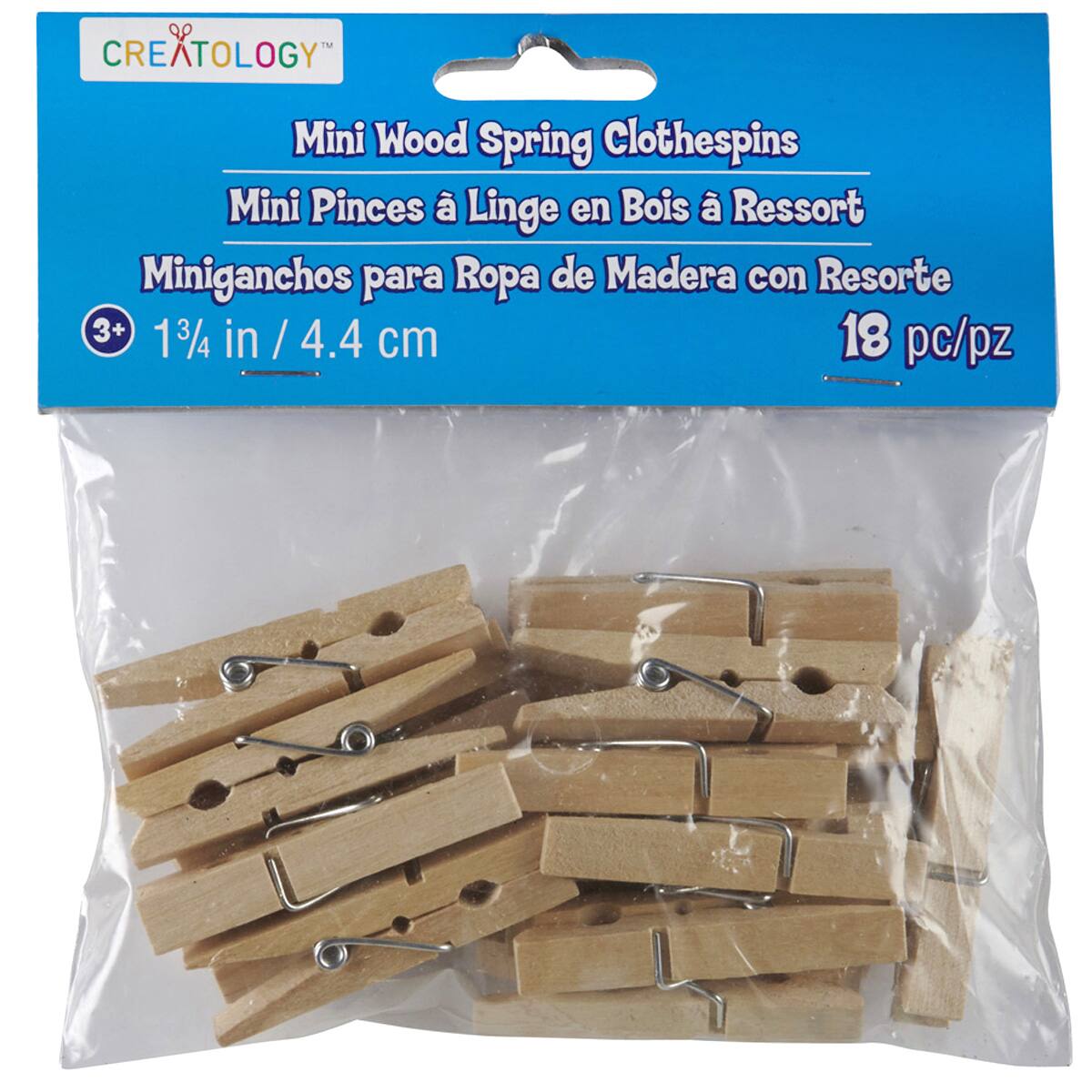 12 Packs: 18 ct. (216 total) 3.5 Wood Clothespins by Creatology™